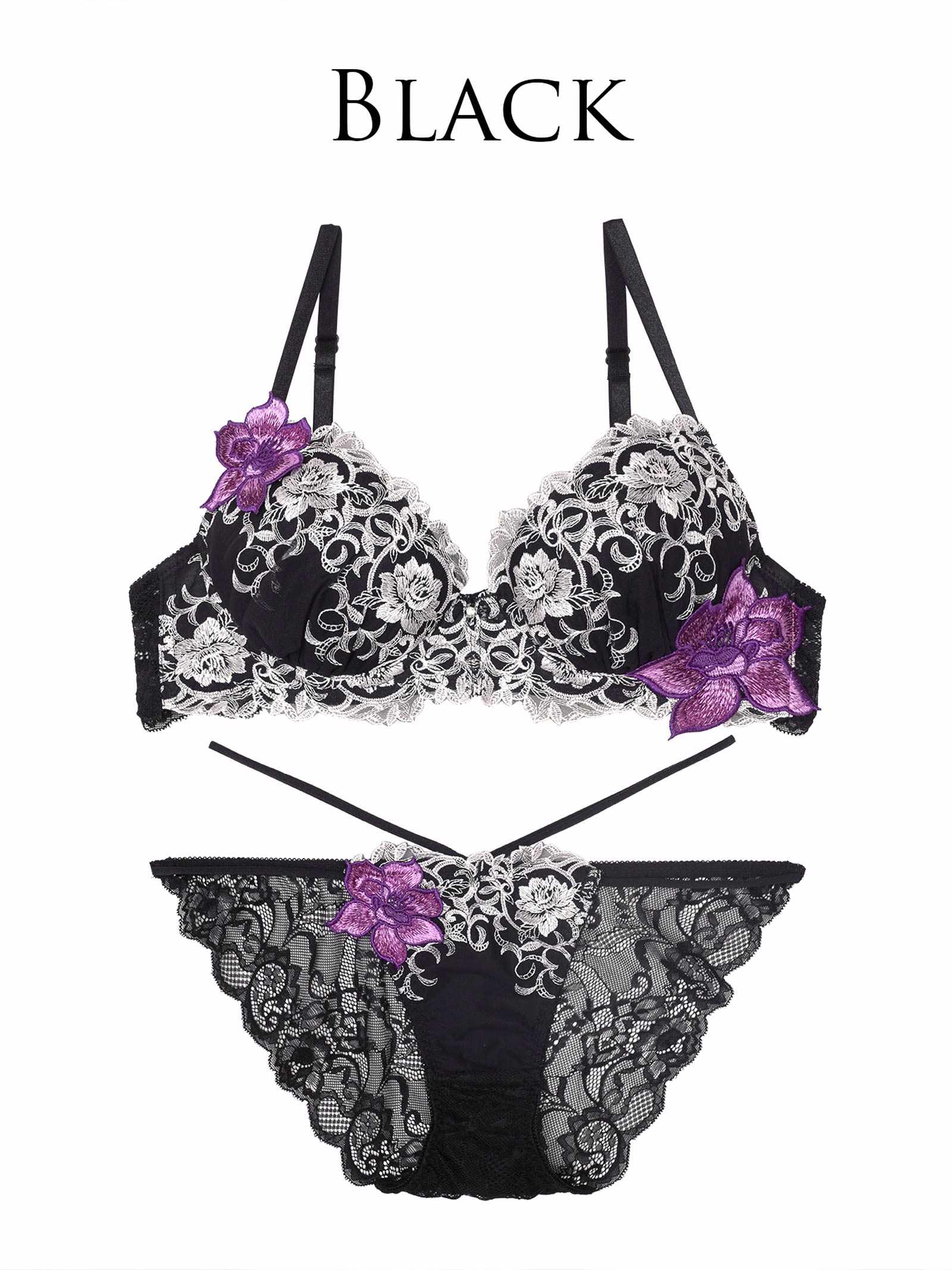 6/30新作!!【永尾まりや着用】【Reinest】ロイヤルアイビーローズブラジャー&バック透けフルバックショーツ