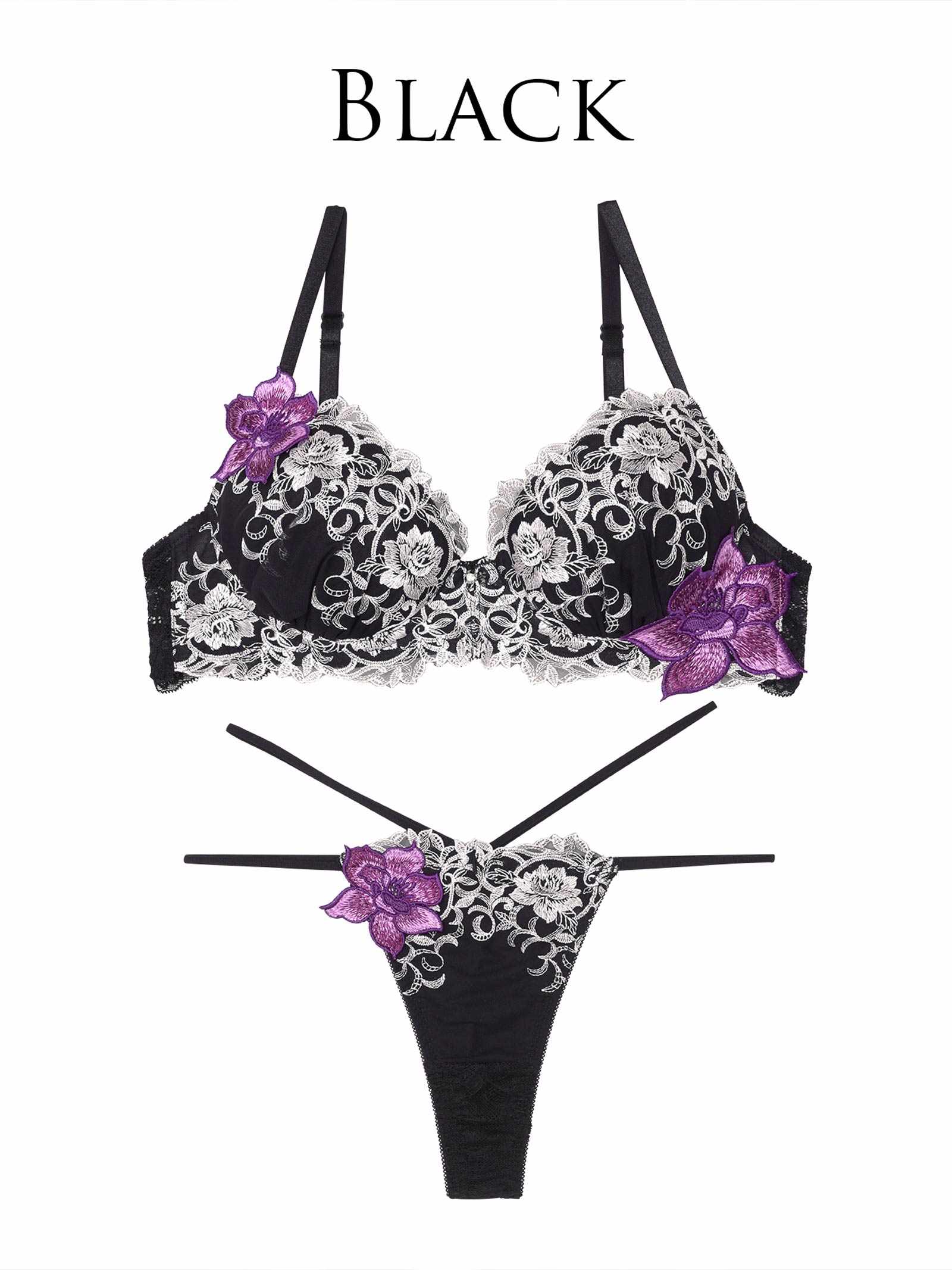 6/30新作!!【永尾まりや着用】【Reinest】ロイヤルアイビーローズブラジャー&バック透けTバックショーツ