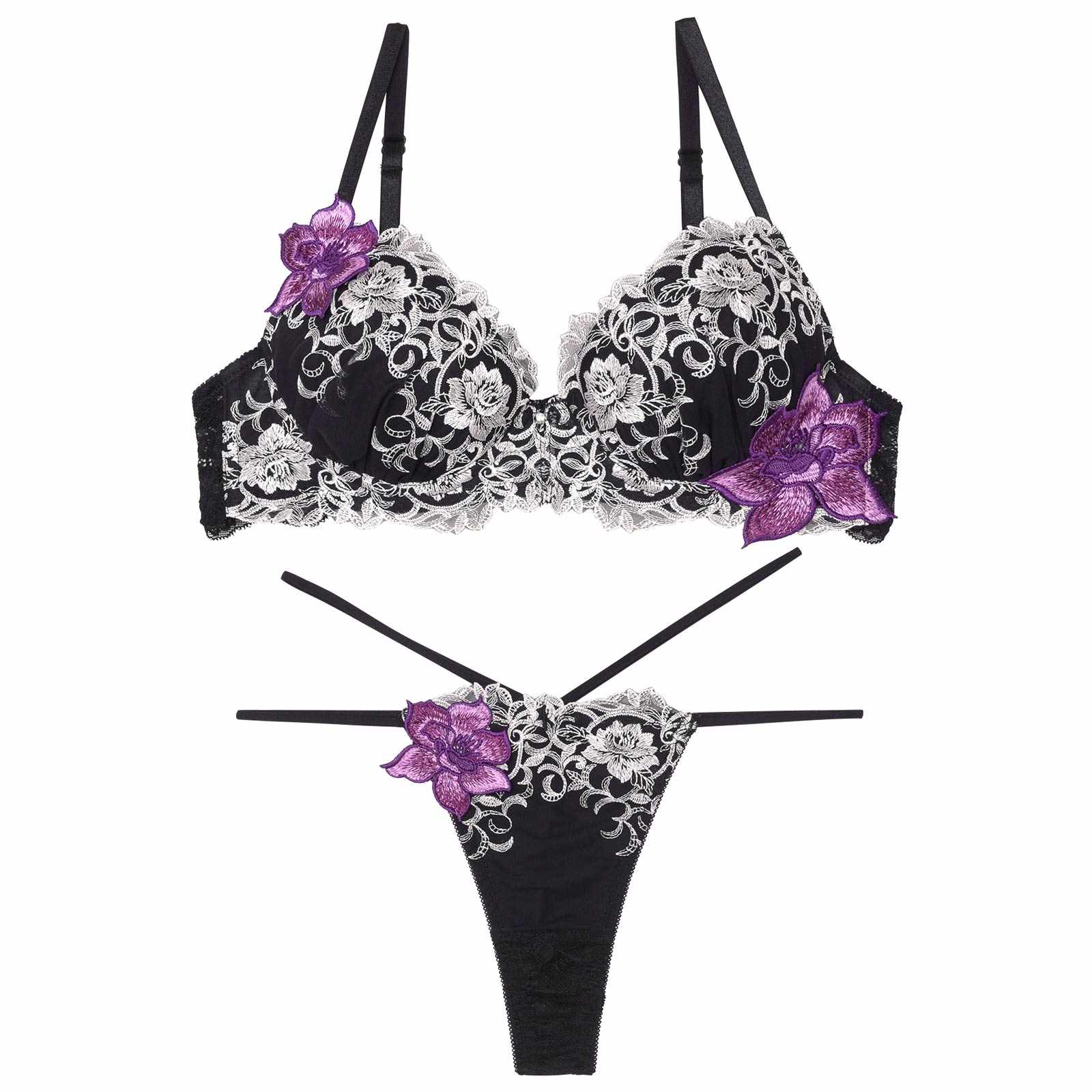 9/17再販!ロイヤルアイビーローズブラジャー&バック透けTバックショーツ