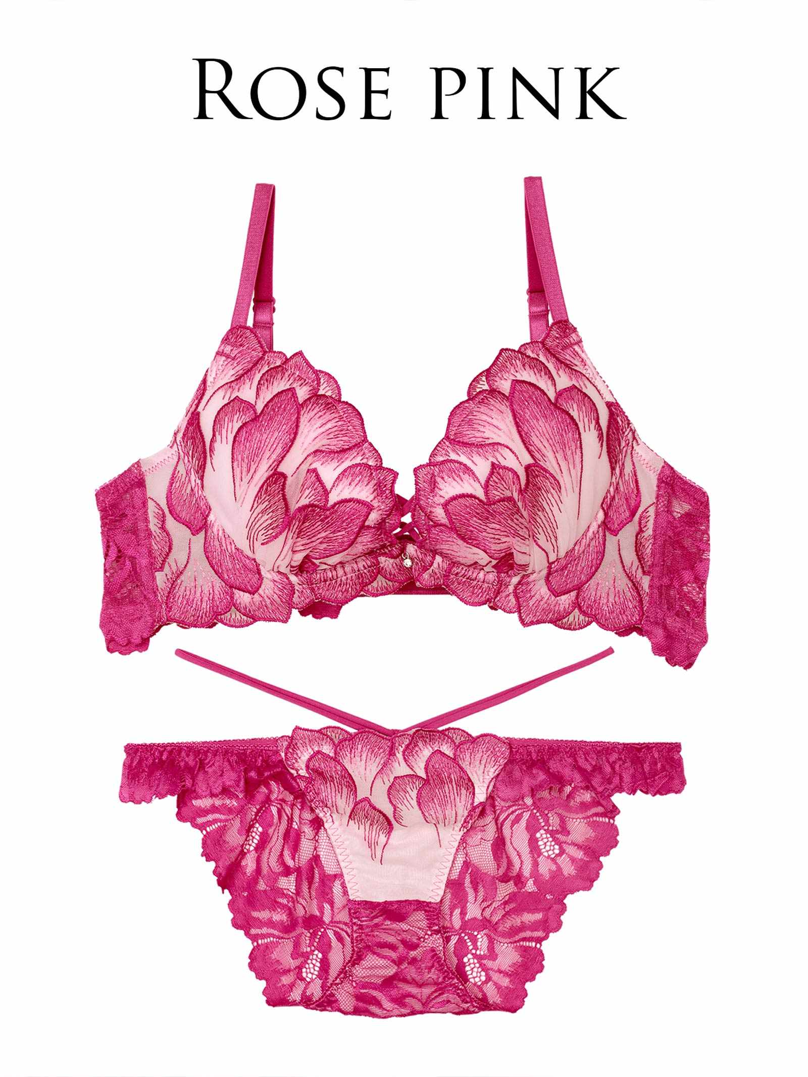 7/2新作!!【永尾まりや着用】【Reinest】ルミエールペタルレーシーブラジャー&バック透けフルバックショーツ