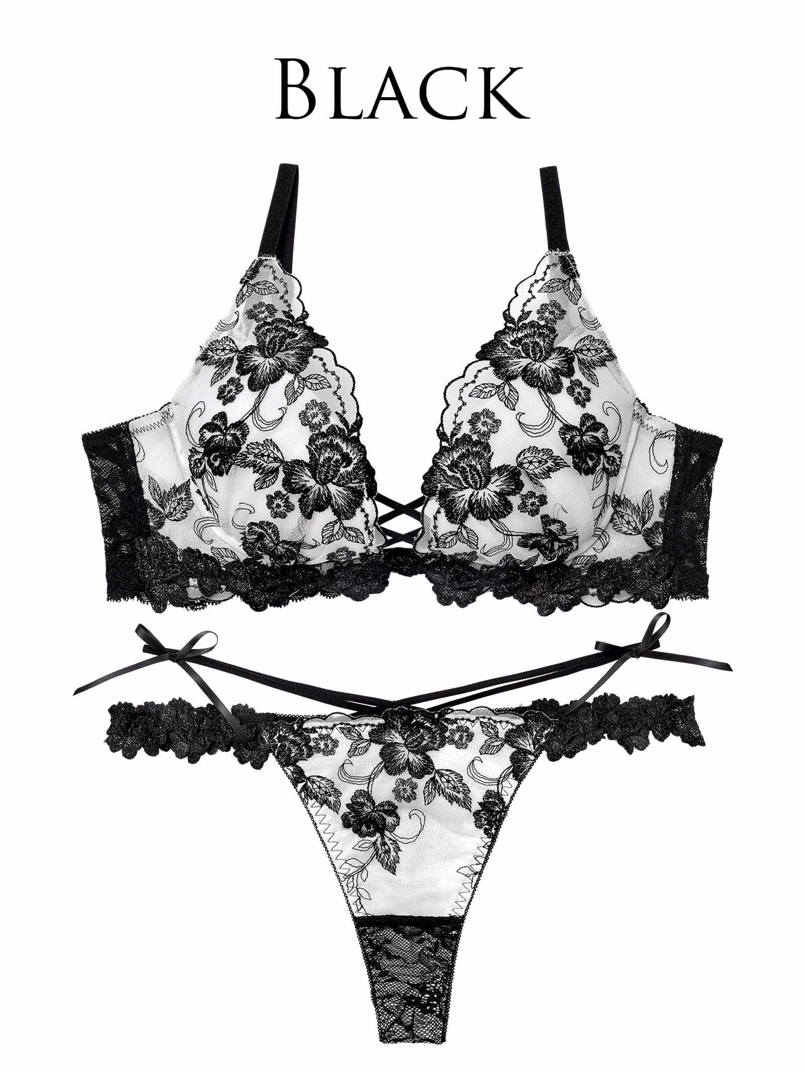 2/18新作!ラディアントブロッサムブラジャー&バック透けTバックショーツ