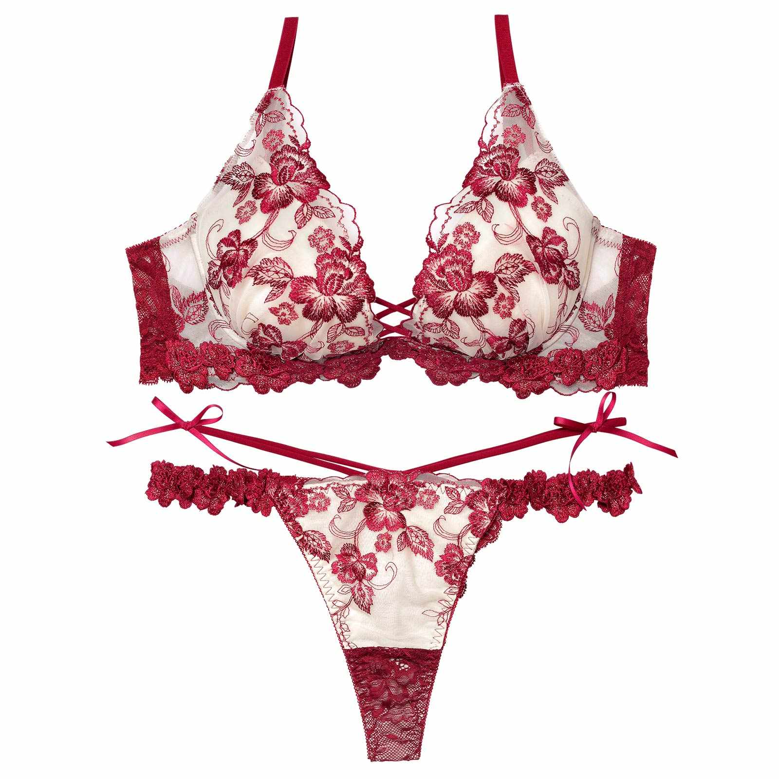 2/18新作!ラディアントブロッサムブラジャー&バック透けTバックショーツ