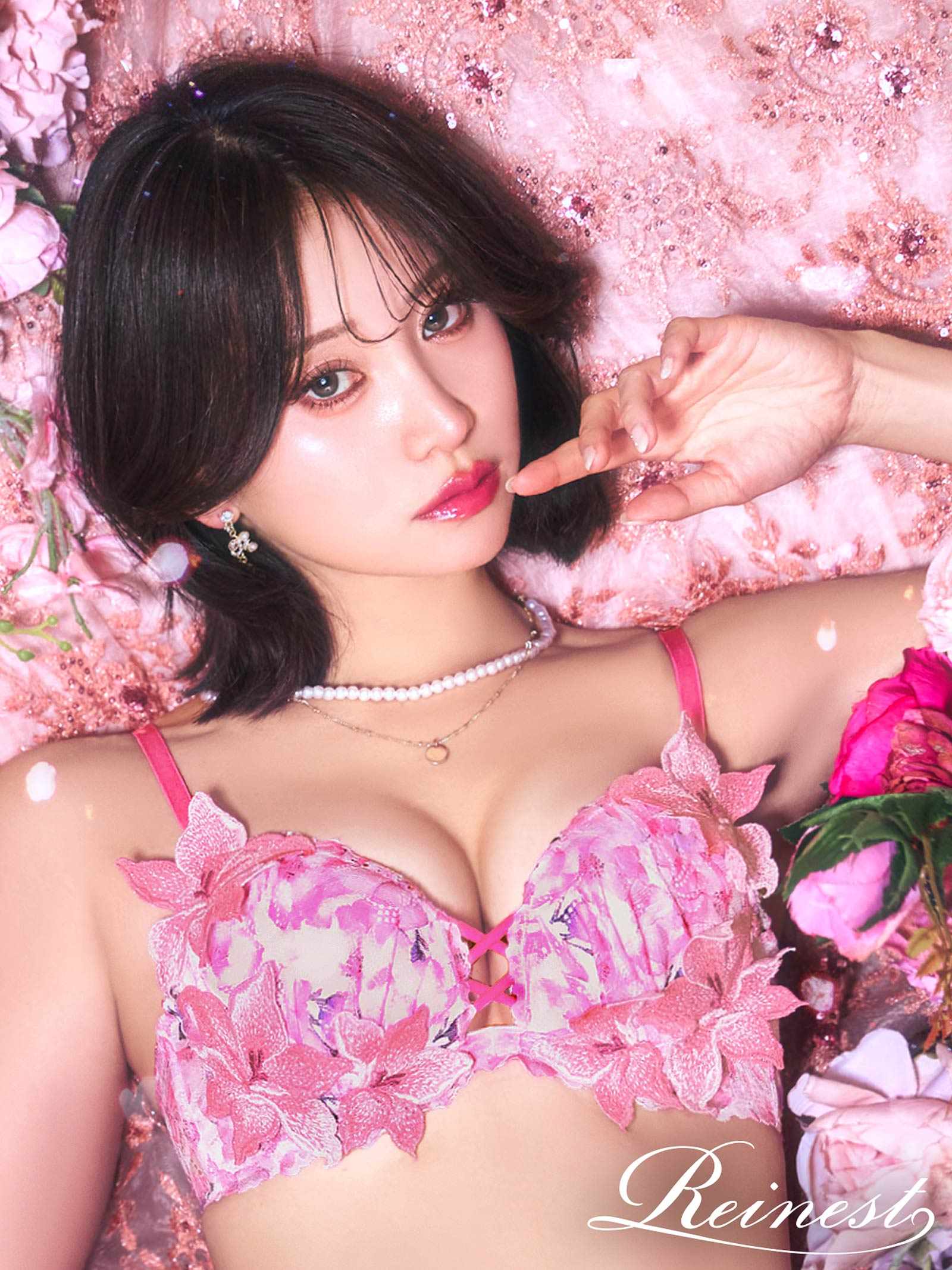 5/9再販!ルミナスリリーブロッサムブラジャー&バック透けフルバックショーツ