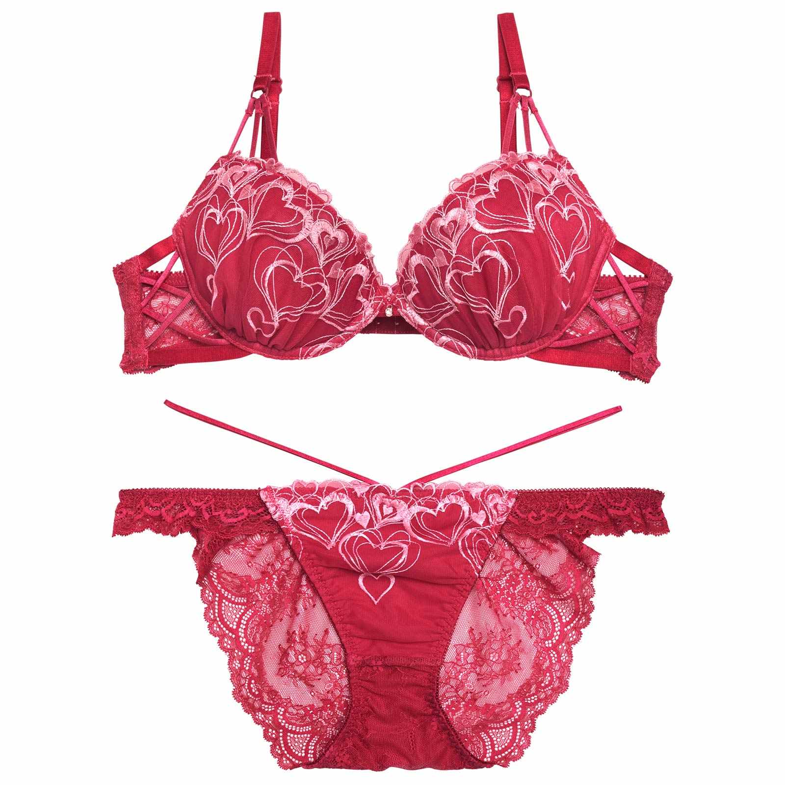 12/4再販!メルティーハートストリングブラジャー&バック透けフルバックショーツ