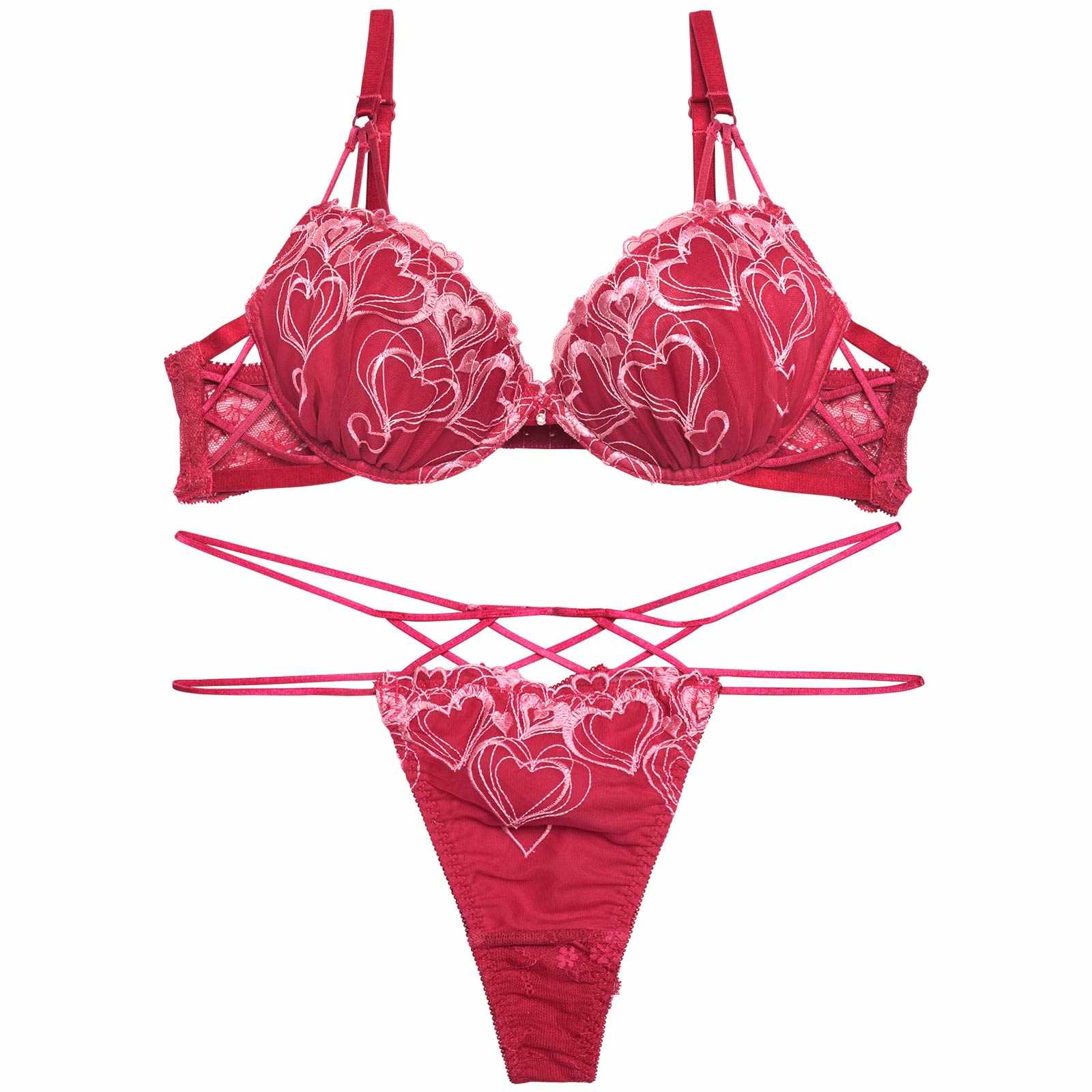 12/4再販!メルティーハートストリングブラジャー&バック透けTバックショーツ