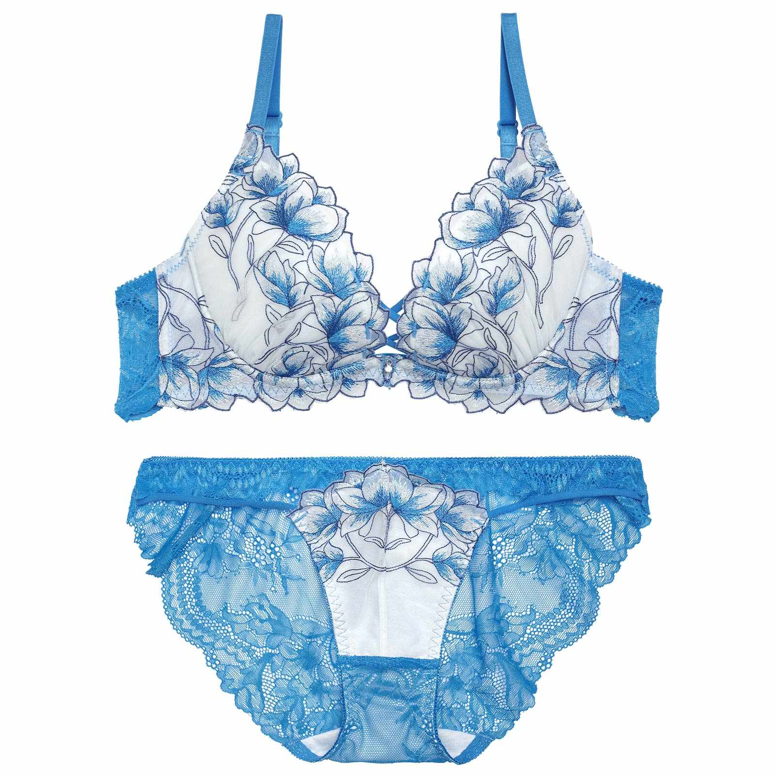 10/30再販!ラグジュアリーブライトペタルブラジャー&バック透けフルバックショーツ