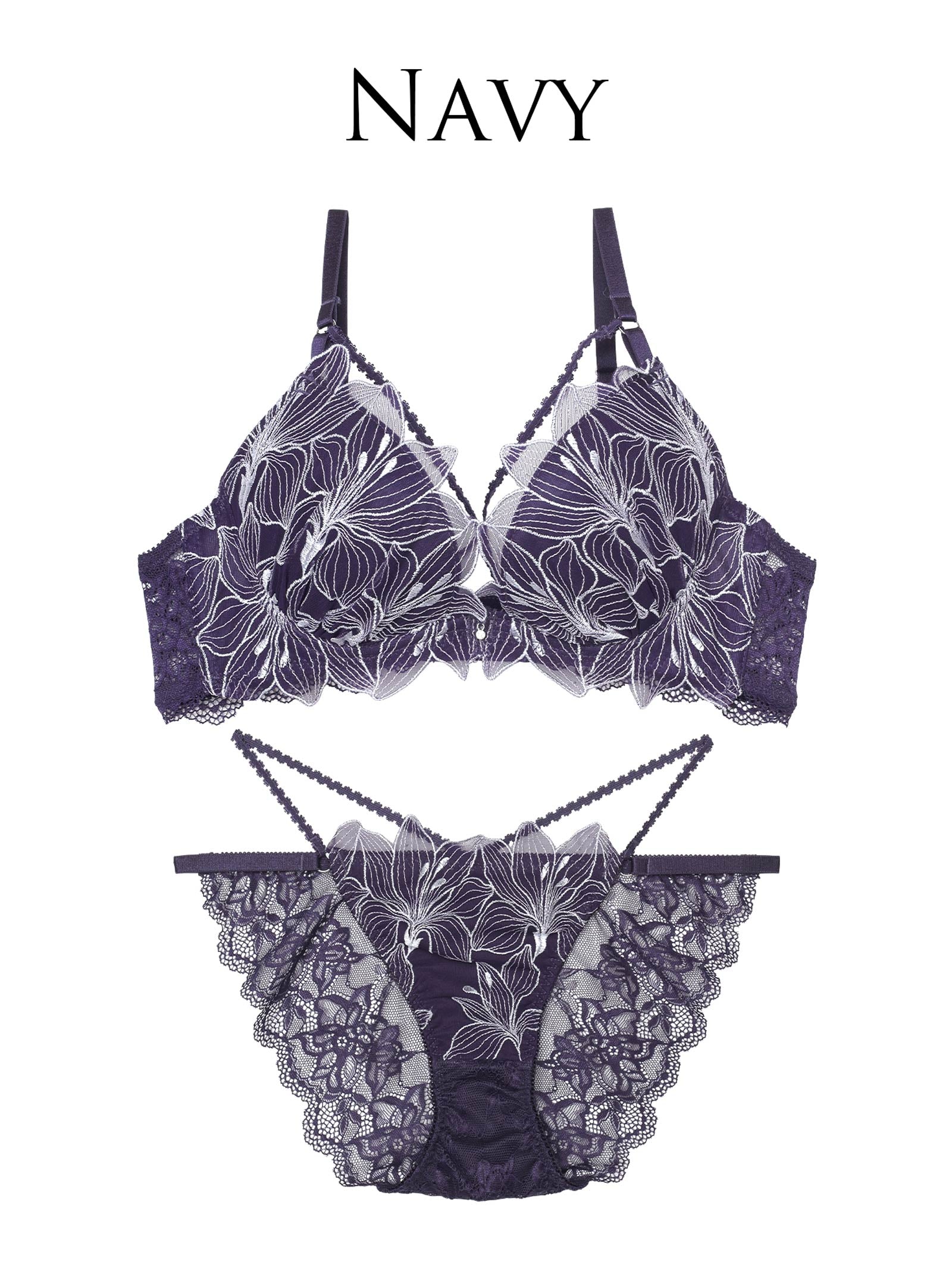 5/7新作!!【永尾まりや着用】【Reinest】セレスティアルリリーコードブラジャー&バック透けフルバックショーツ