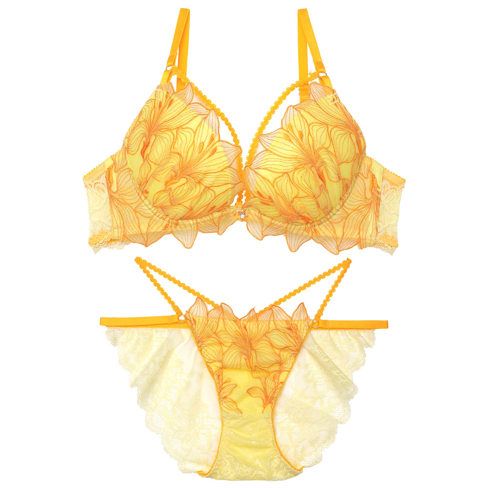 2/19再販!セレスティアルリリーコードブラジャー&バック透けフルバックショーツ