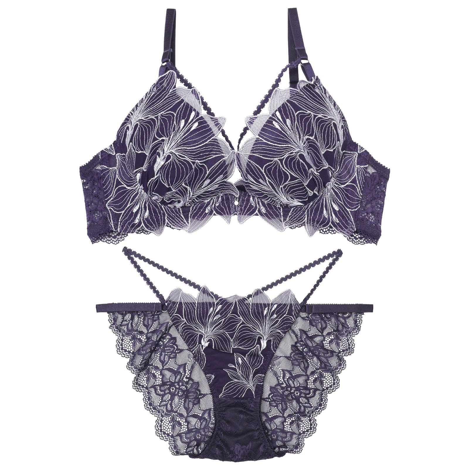 2/19再販!セレスティアルリリーコードブラジャー&バック透けフルバックショーツ