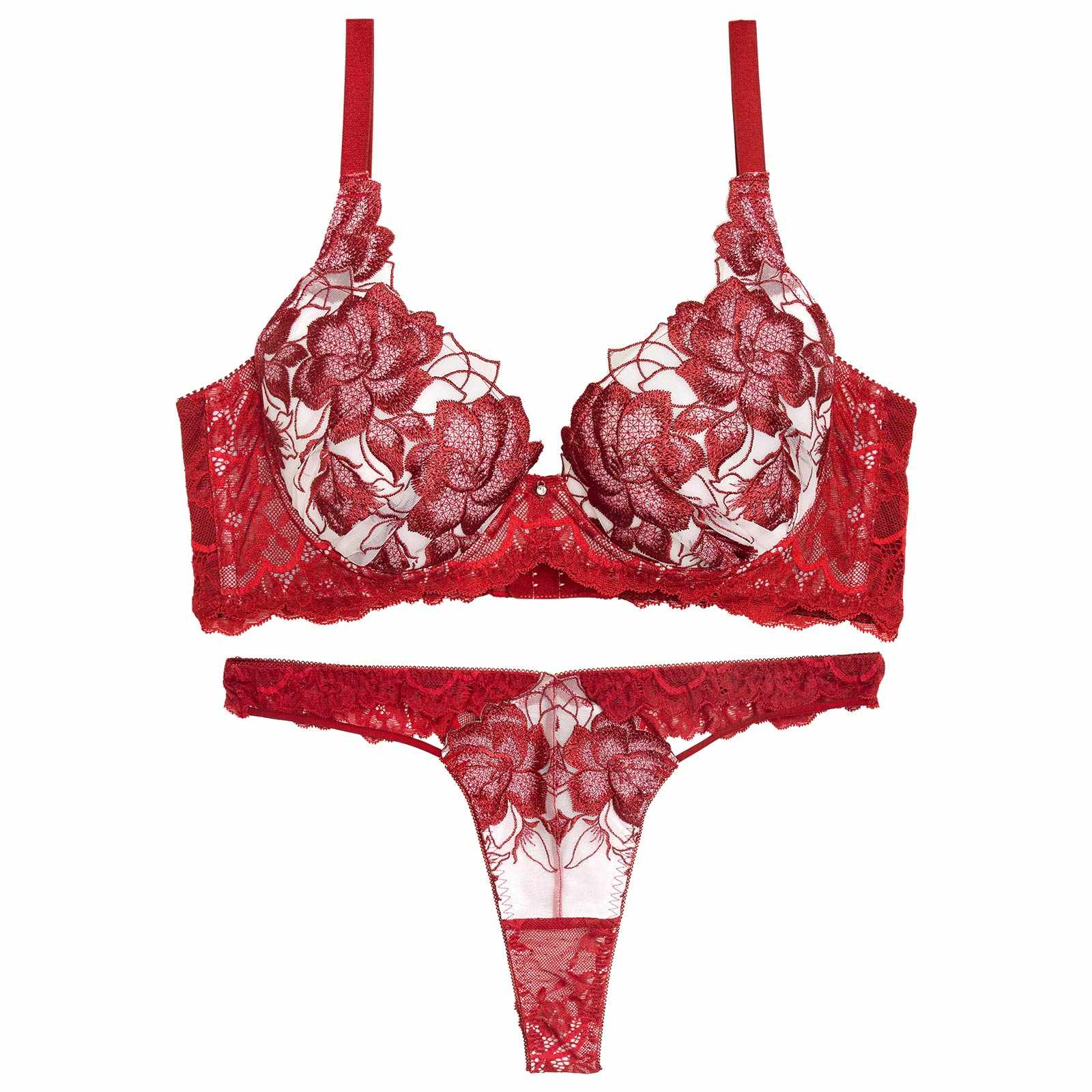 11/21新作!グラマラスピオニーカットストリング育乳脇高★魔法のブラジャー&バック透けTバックショーツ