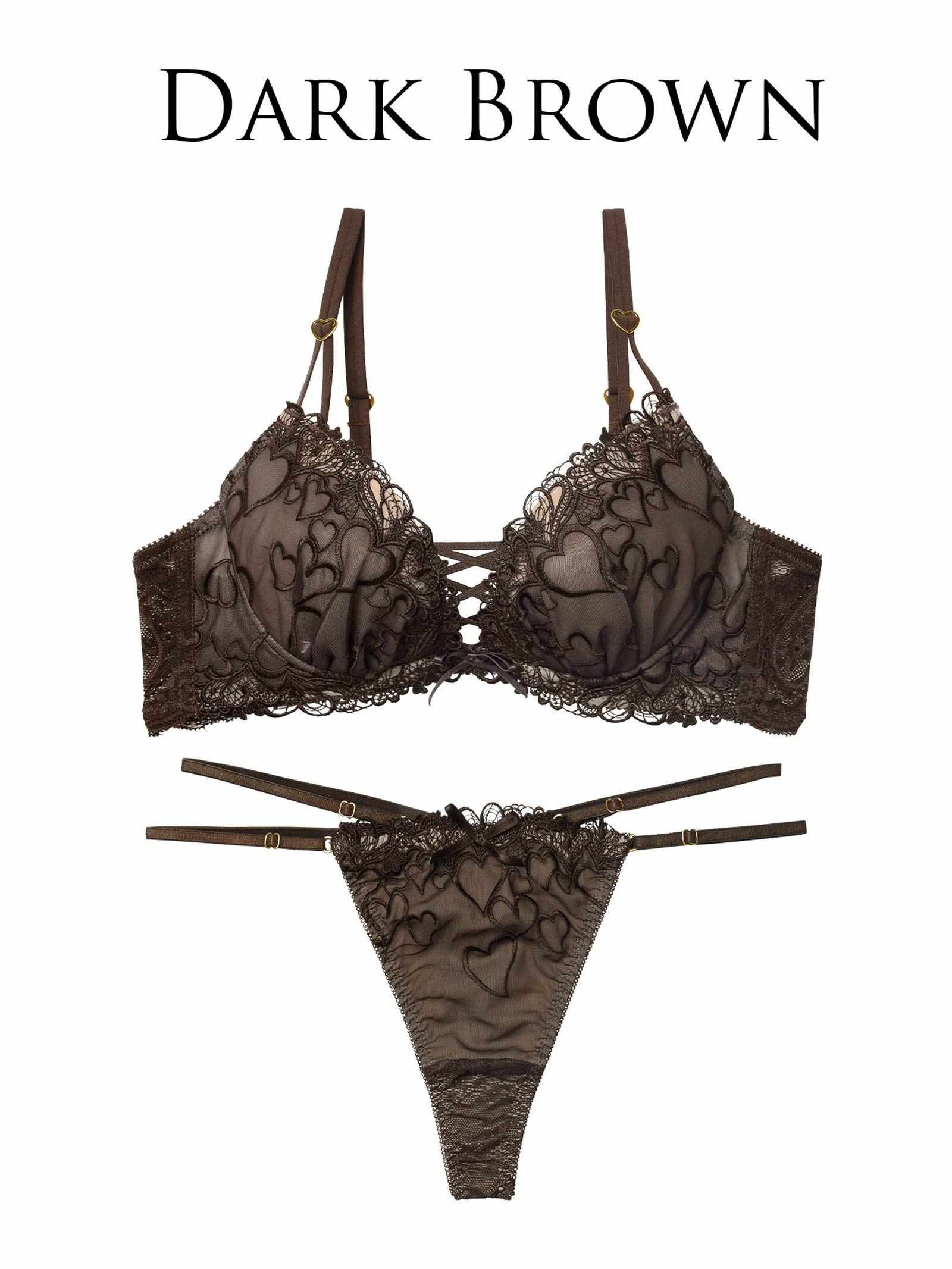 1/14新作!スピンドルクイーンハートブラジャー&バック透けTバックショーツ