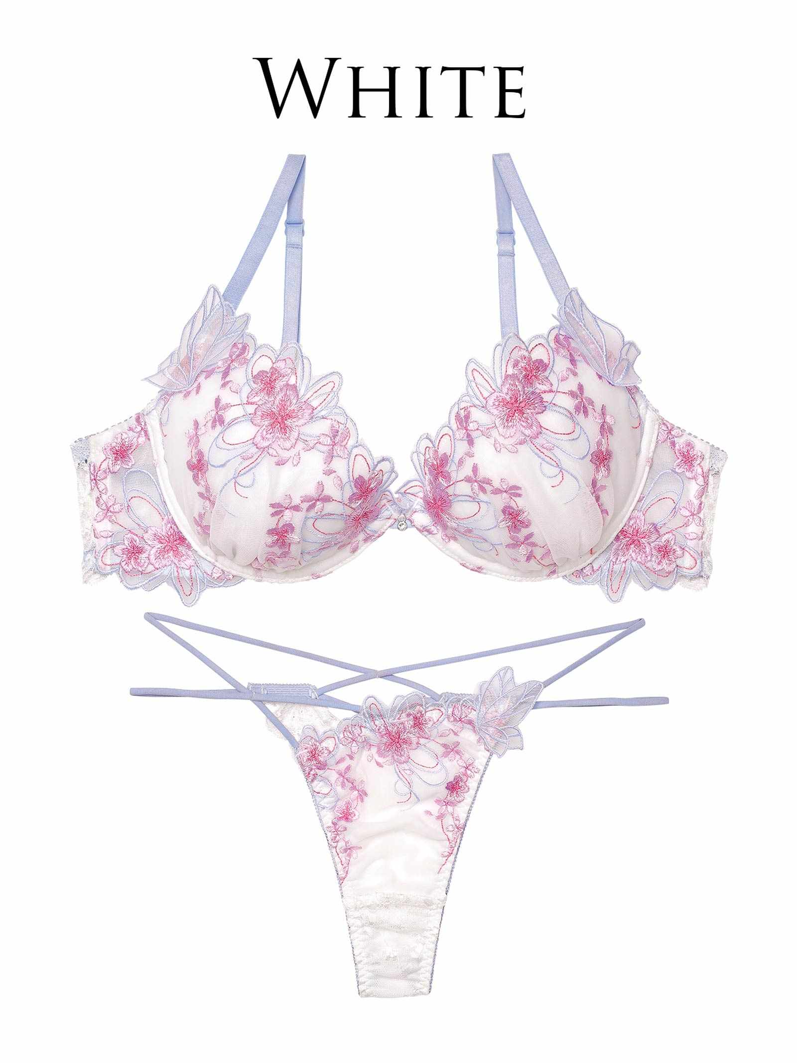 3/4新作!グレイスチェリーブロッサムブラジャー&バック透けTバックショーツ