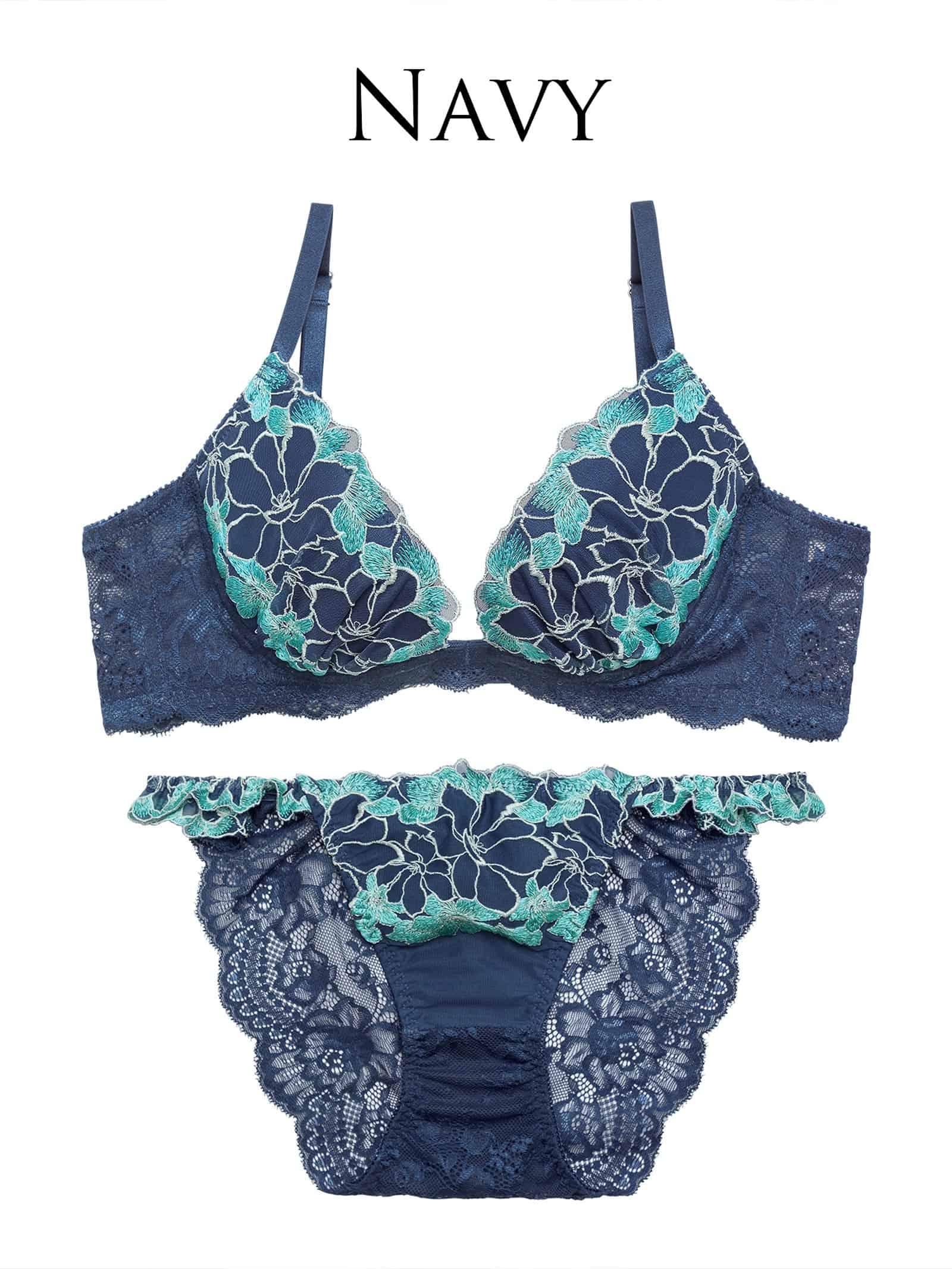 8/26新作!ノーブルブロッサムブラジャー&バック透けフルバックショーツ