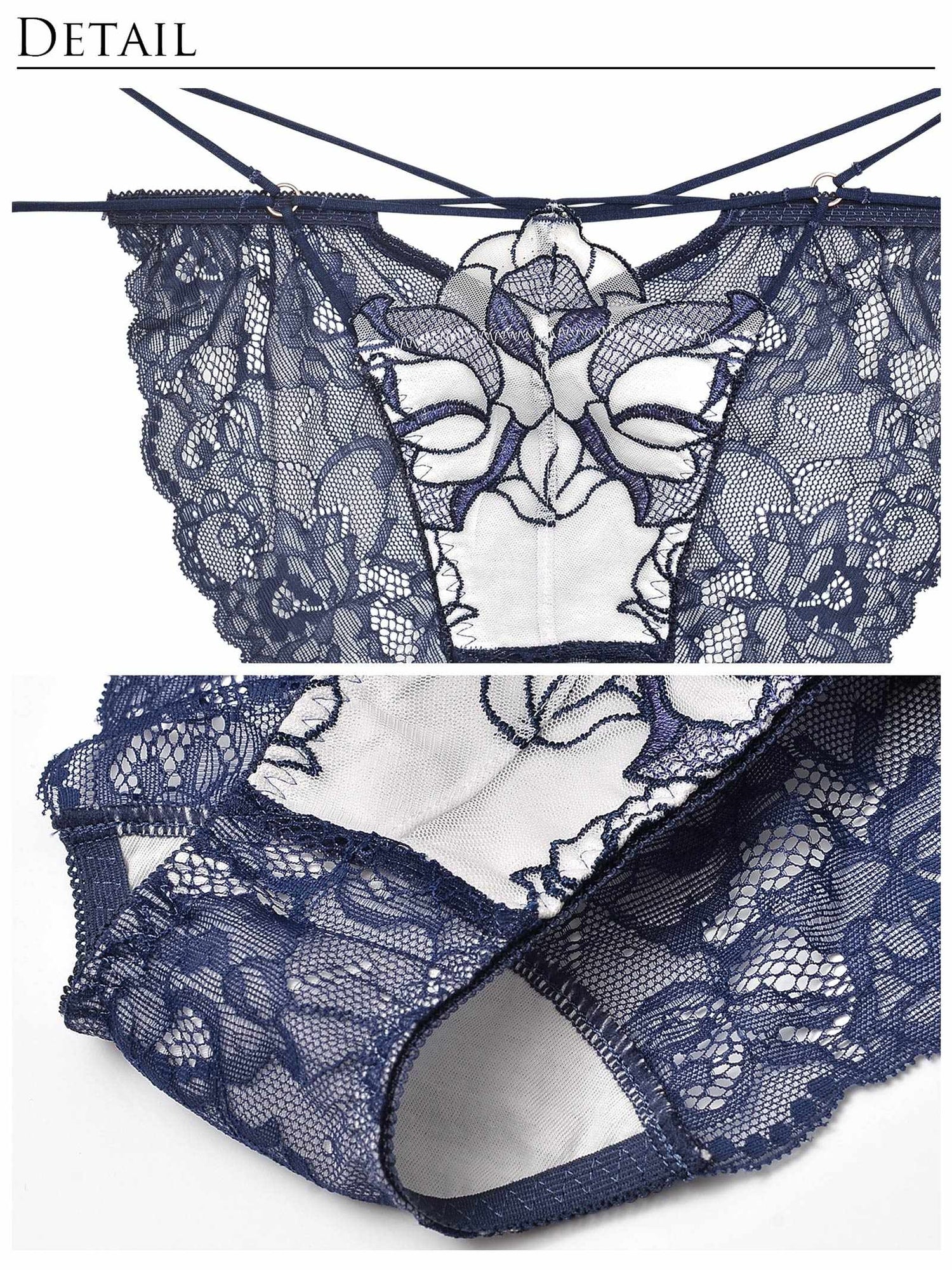 【Reinest】マジェスティックローズブラジャー&amp;バック透けフルバックショーツ