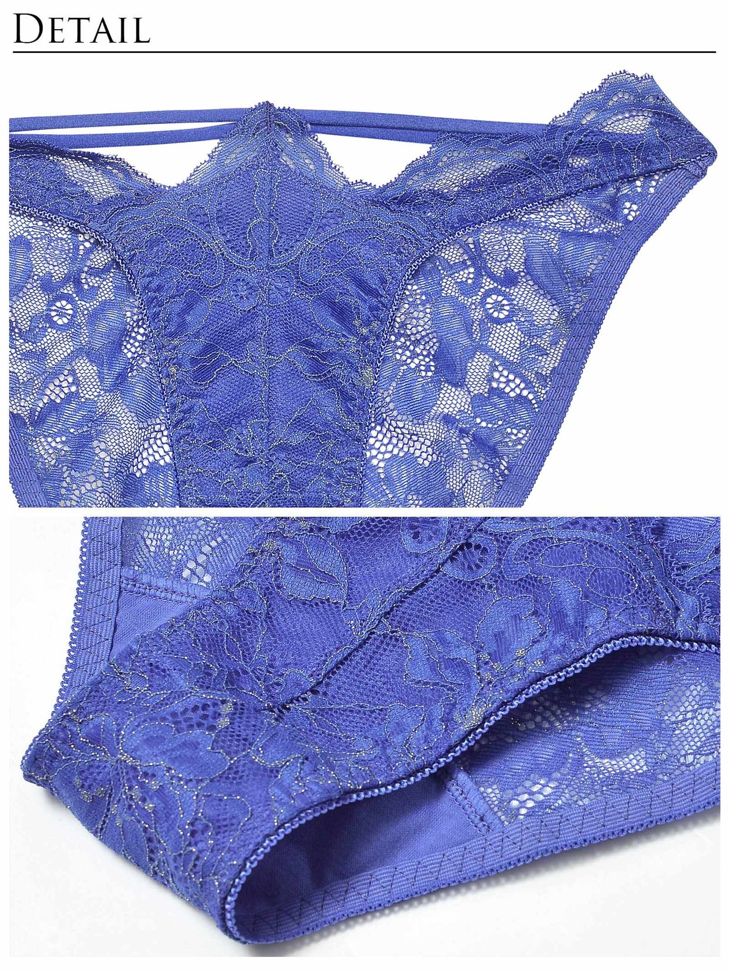 【Reinest】ロイヤリティフルールレースブラジャー&amp;バック透けフルバックショーツ