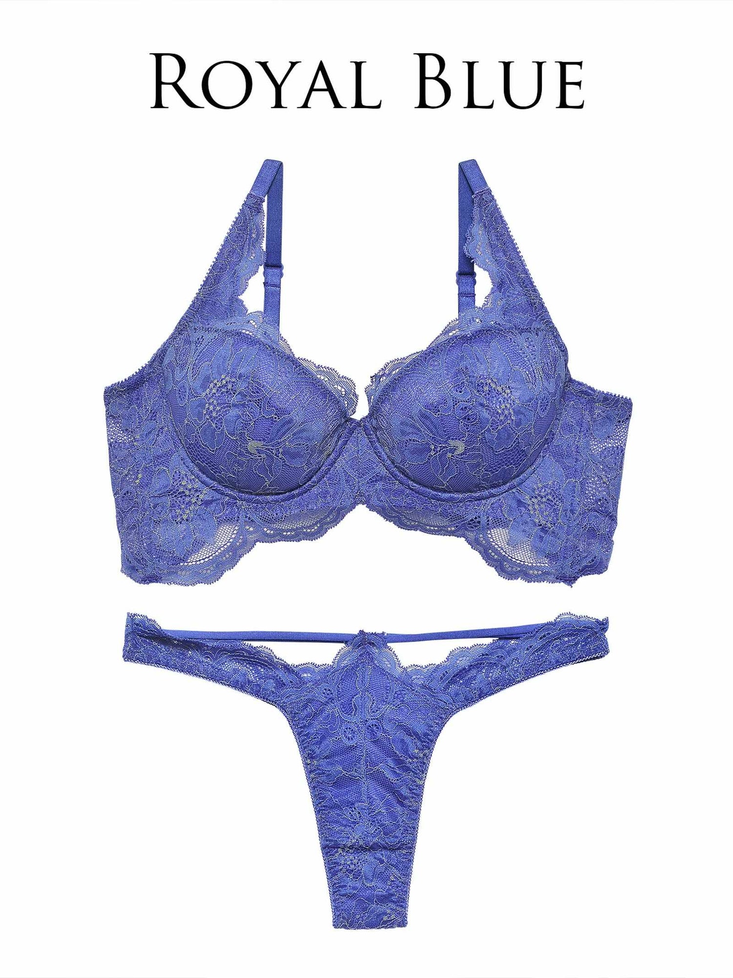 【Reinest】ロイヤリティフルールレースブラジャー&amp;バック透けTバックショーツ