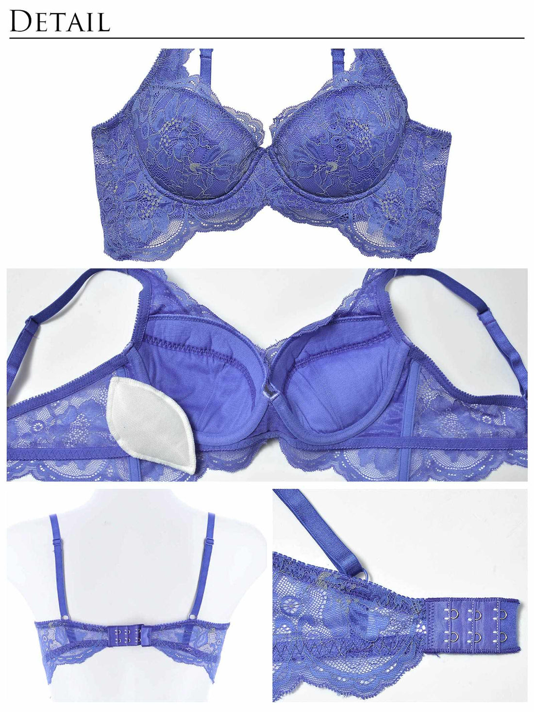【Reinest】ロイヤリティフルールレースブラジャー&amp;バック透けTバックショーツ