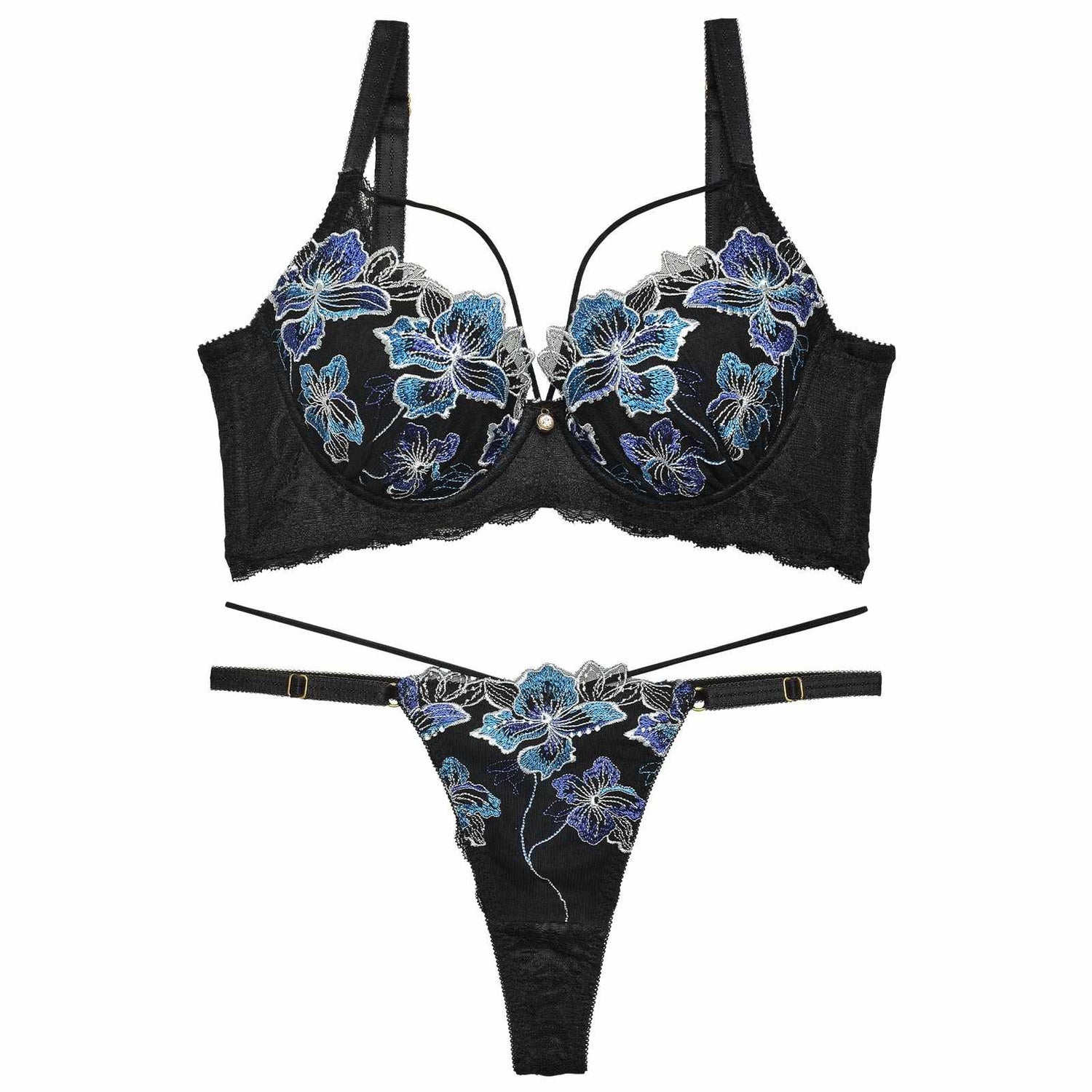 11/28再販!グロリアスマリンフラワー育乳脇高★魔法のブラジャー&amp;バック透けTバックショーツ