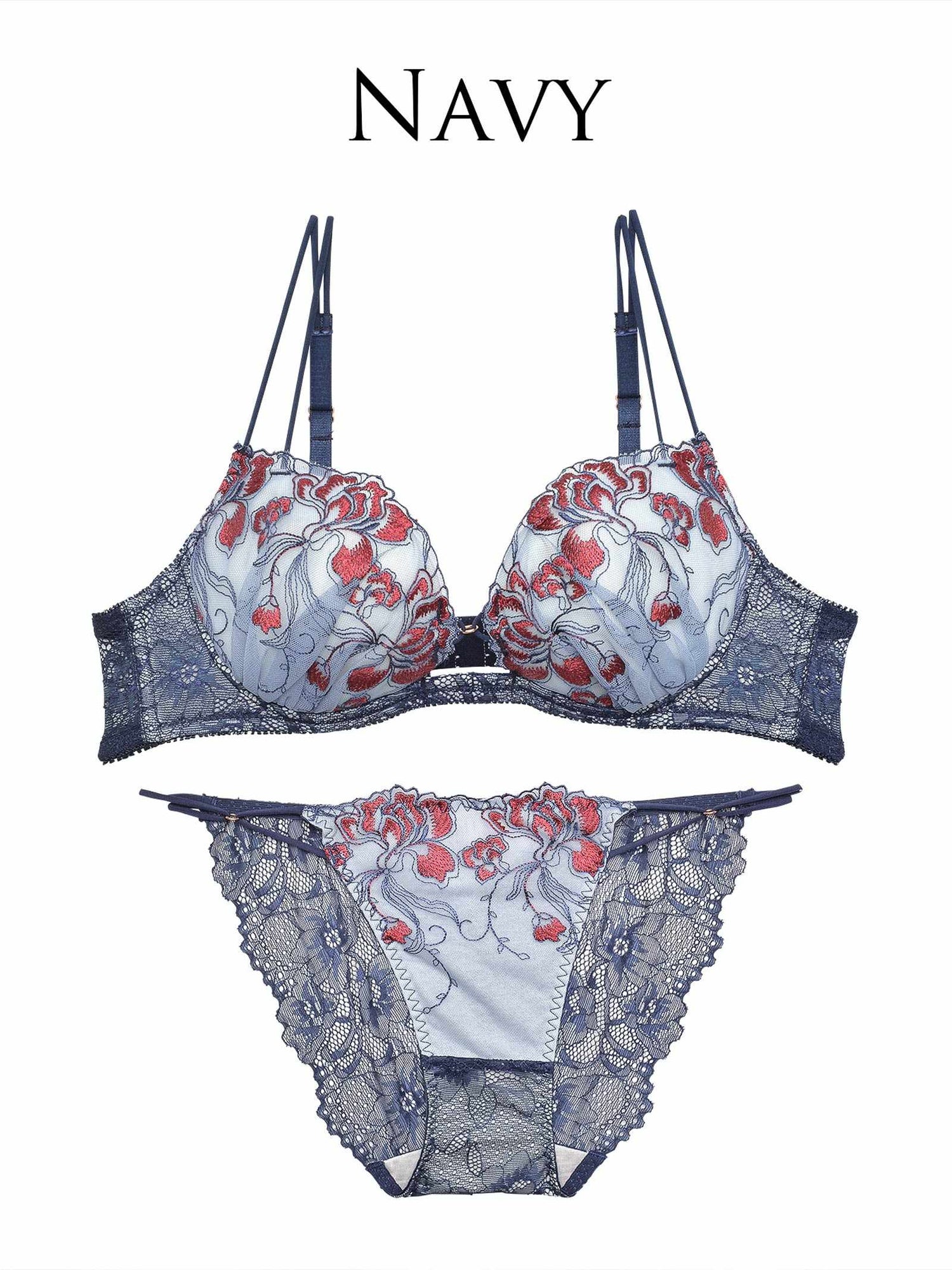 1/29新作!【Reinest】クラッシービビッドフラワーブラジャー&amp;バック透けフルバックショーツ