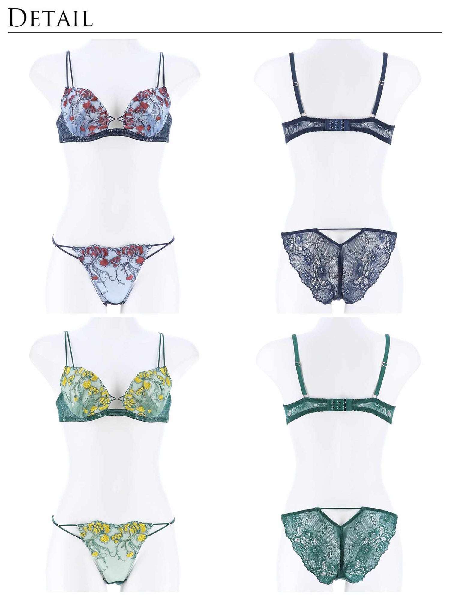 1/29新作!【Reinest】クラッシービビッドフラワーブラジャー&amp;バック透けフルバックショーツ