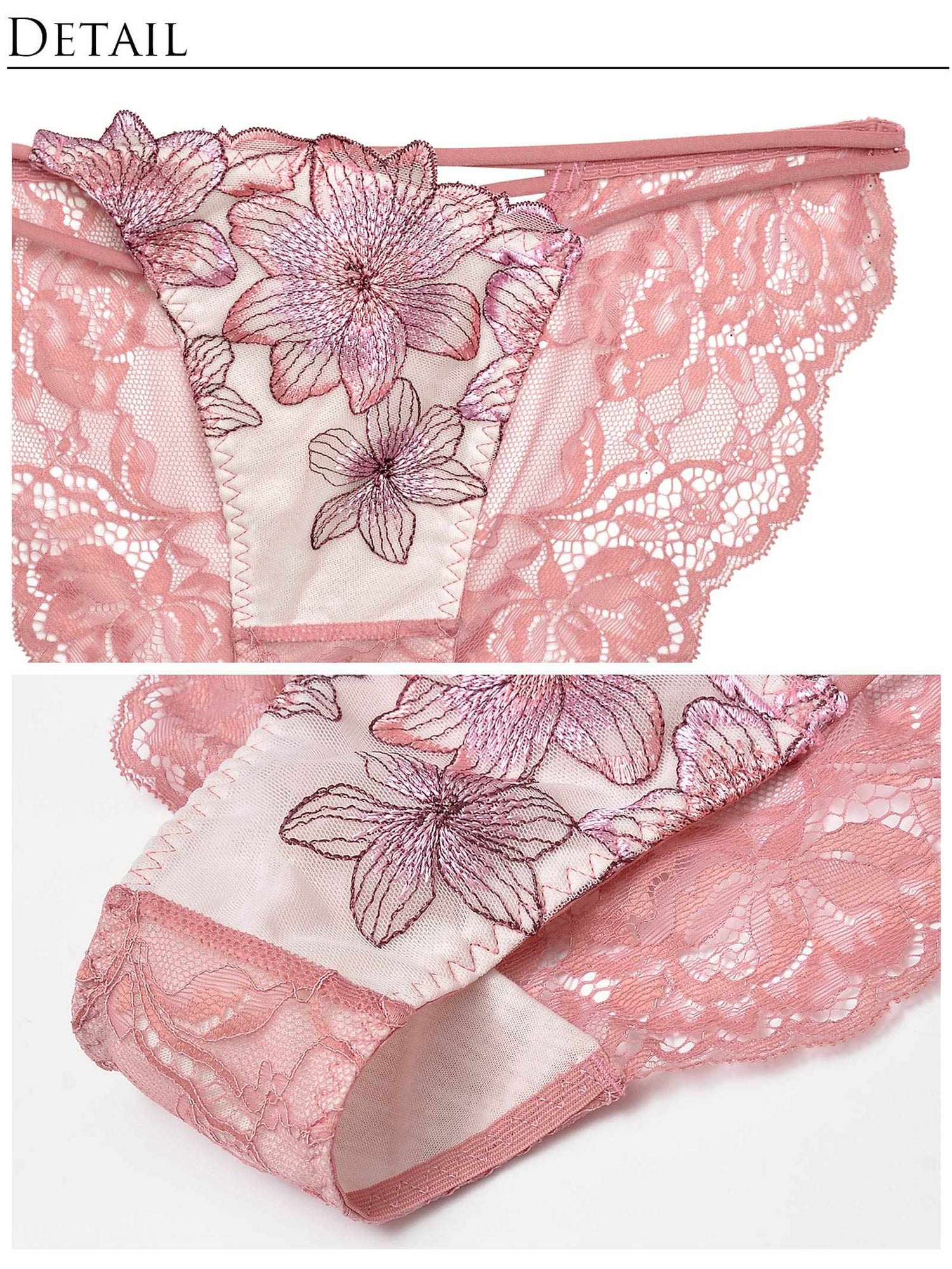 【Reinest】スイートシアーリリーブラジャー&amp;バック透けフルバックショーツ