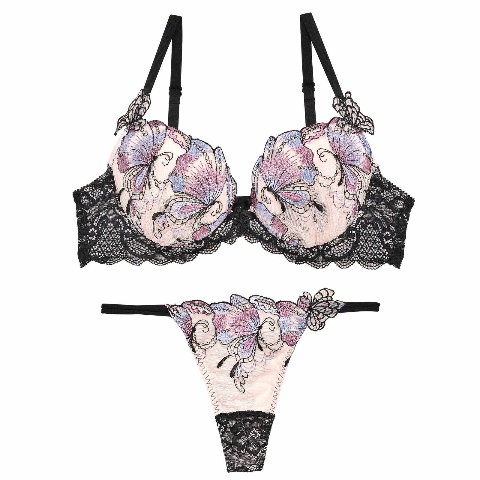 11/22再販!セレスティアルバタフライブラジャー&amp;バック透けTバックショーツ