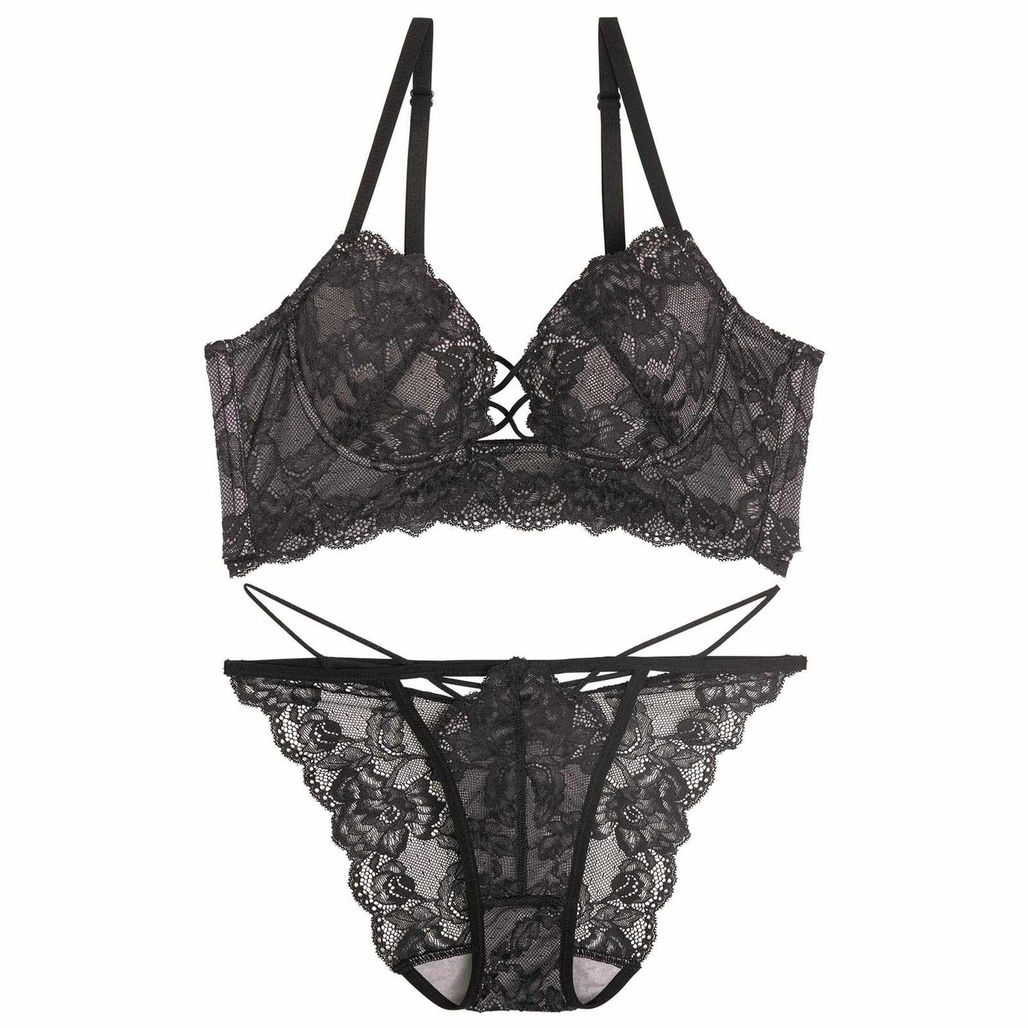 11/27再販!ダークヴィーナスコード背中魅せブラジャー&amp;バック透けフルバックショーツ