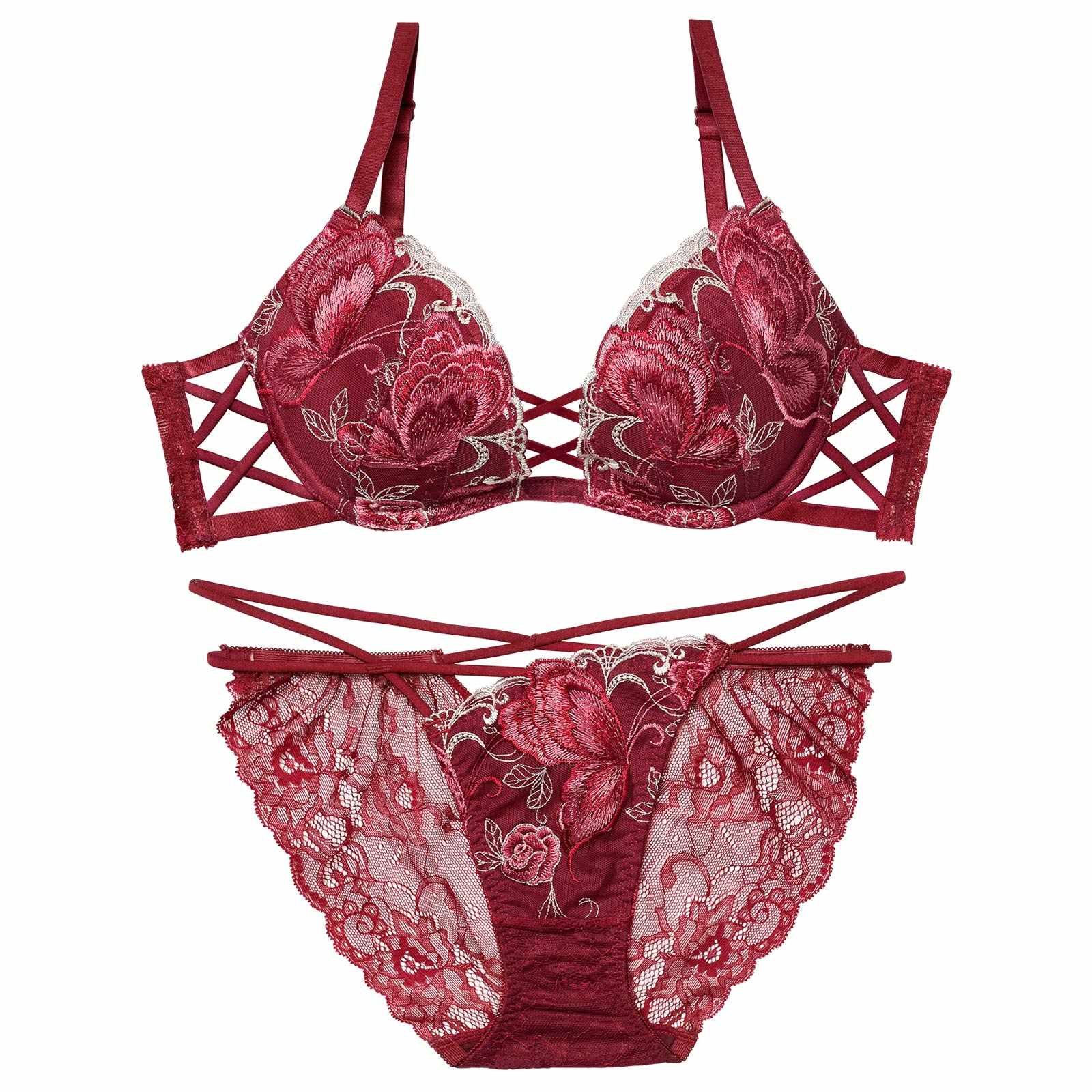 12/12新作!バタフリークロスアップブラジャー＆バック透けフルバックショーツ