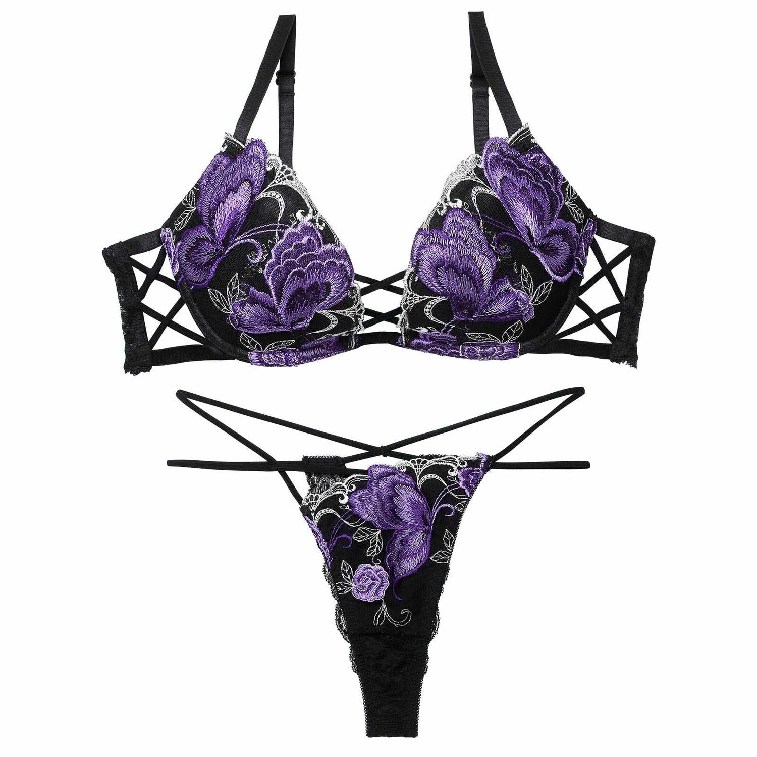 12/12新作!バタフリークロスアップブラジャー＆バック透けTバックショーツ