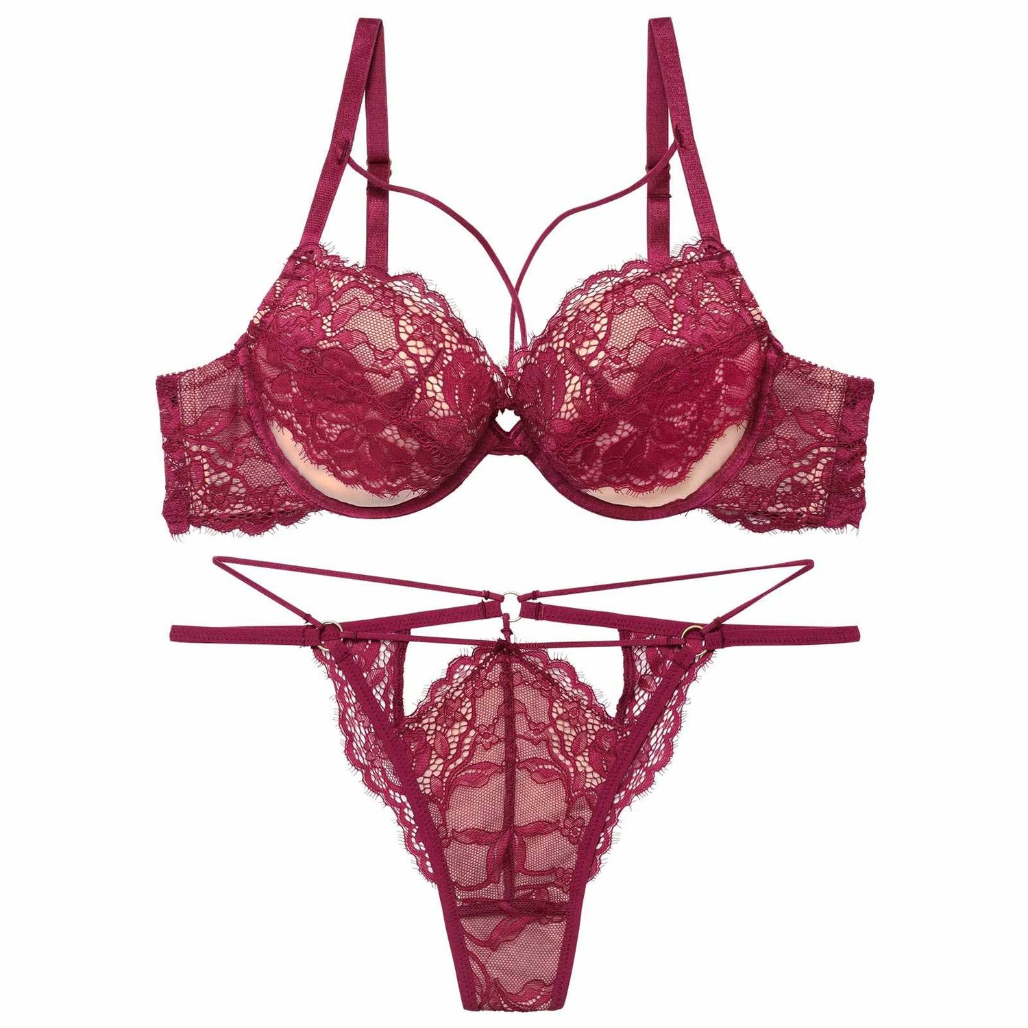 2/13新作!アグレアーブルレースコードブラジャー&amp;バック透けTバックショーツ