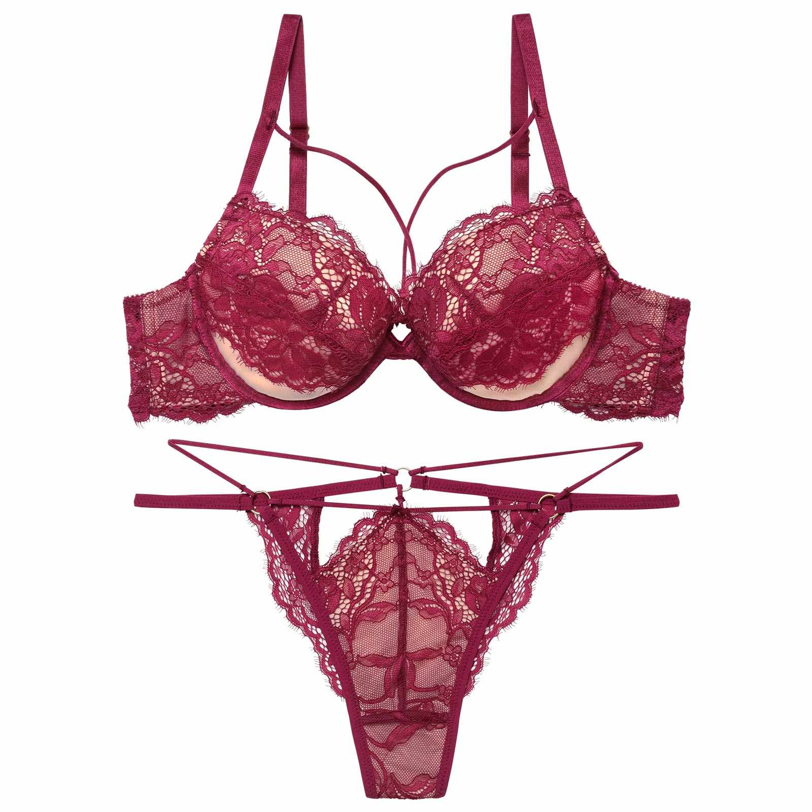 2/13新作!アグレアーブルレースコードブラジャー&amp;バック透けTバックショーツ