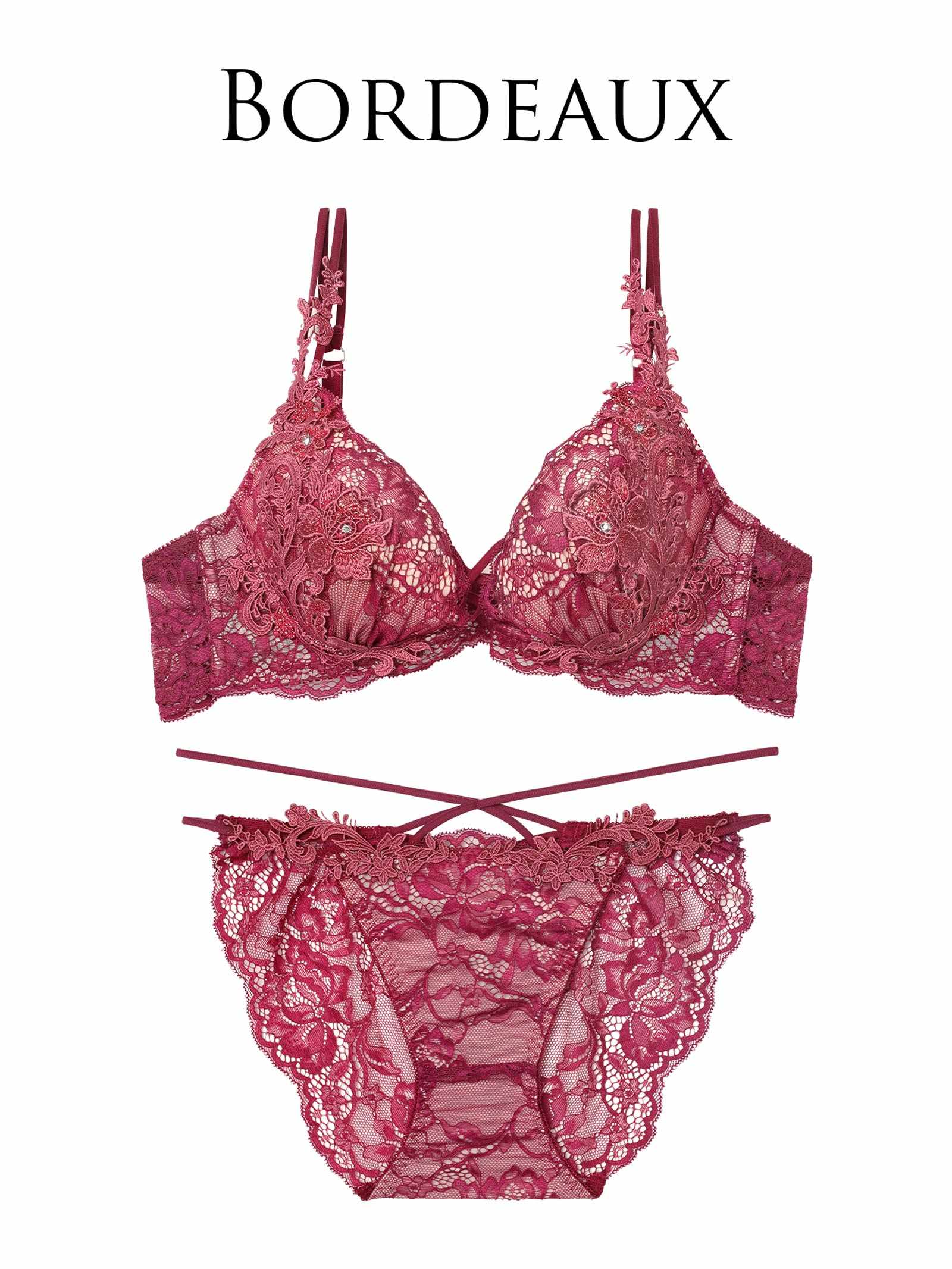 11/12新作!ロイヤルブルームレースブラジャー&amp;バック透けフルバックショーツ