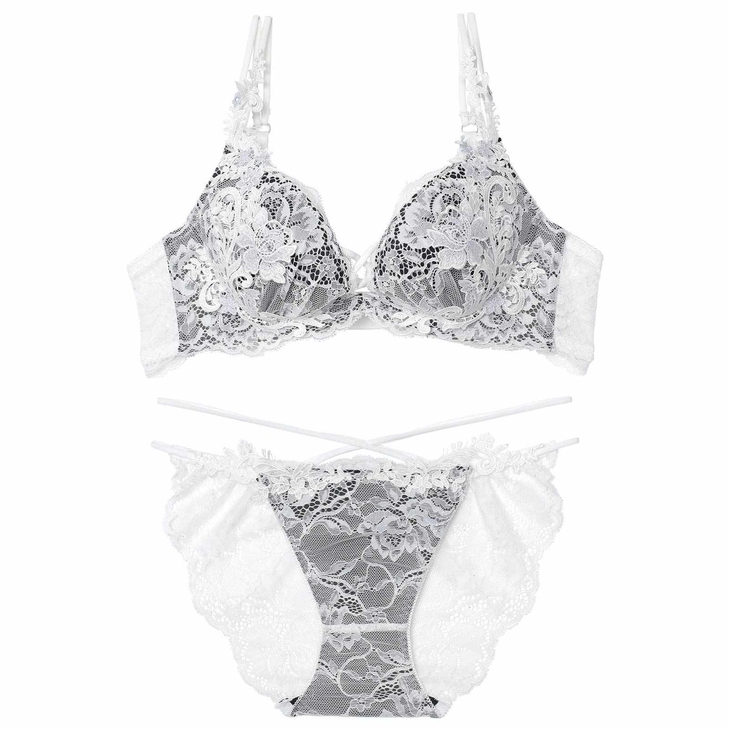 11/12新作!ロイヤルブルームレースブラジャー&amp;バック透けフルバックショーツ