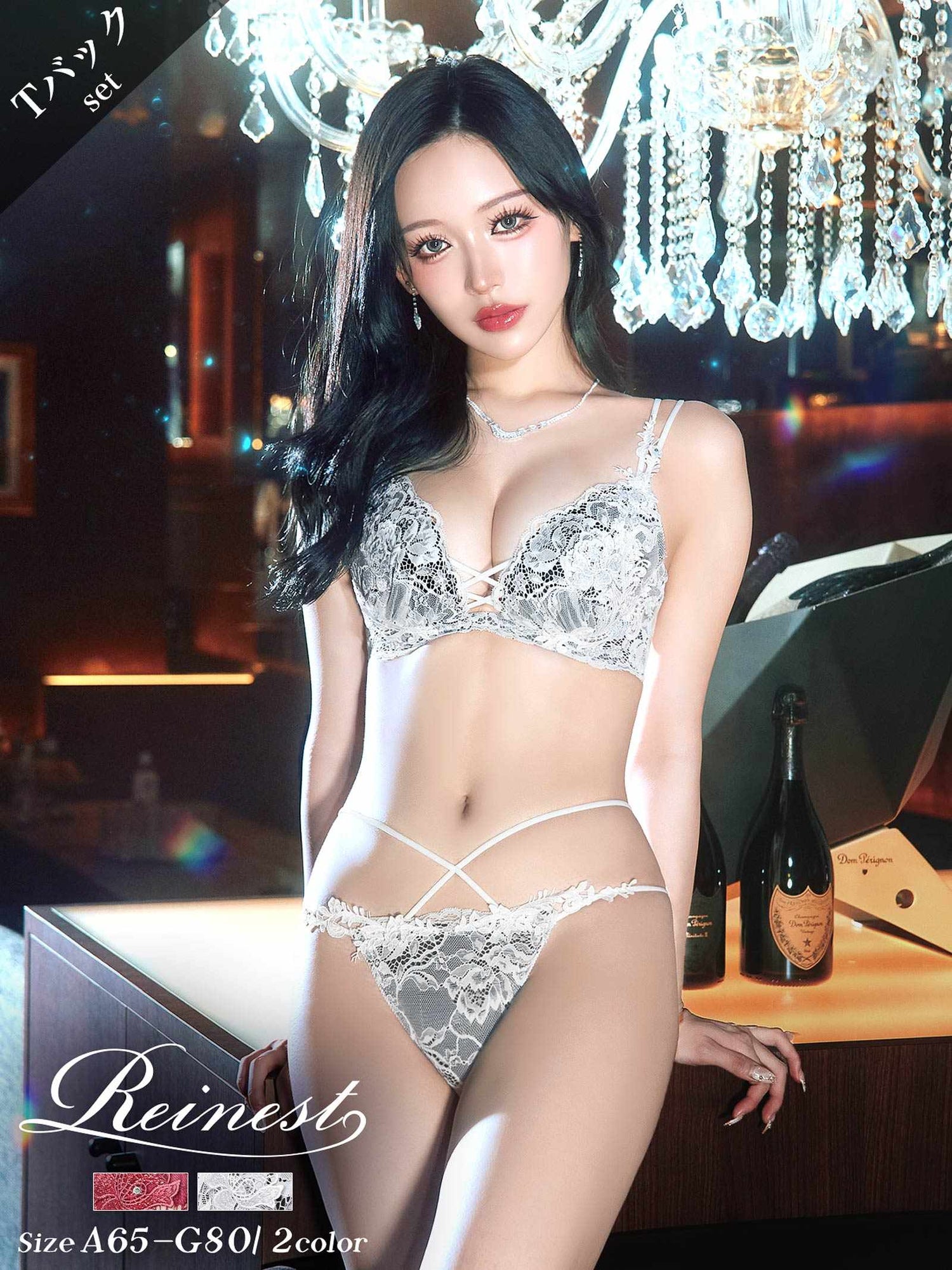 11/12新作!ロイヤルブルームレースブラジャー&amp;バック透けTバックショーツ