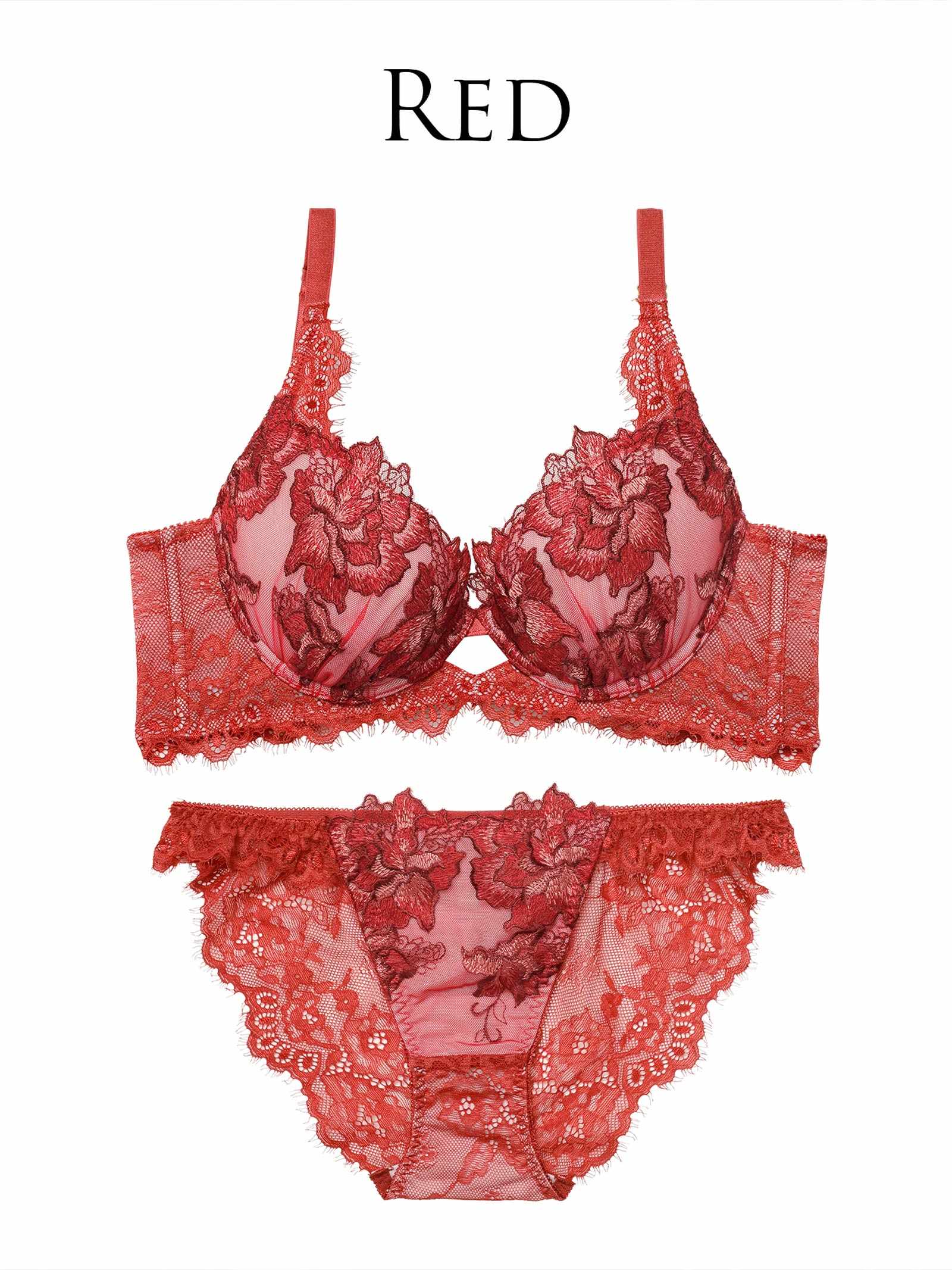 12/19新作!シャルムローズレース育乳脇高★魔法のブラジャー&amp;バック透けフルバックショーツ