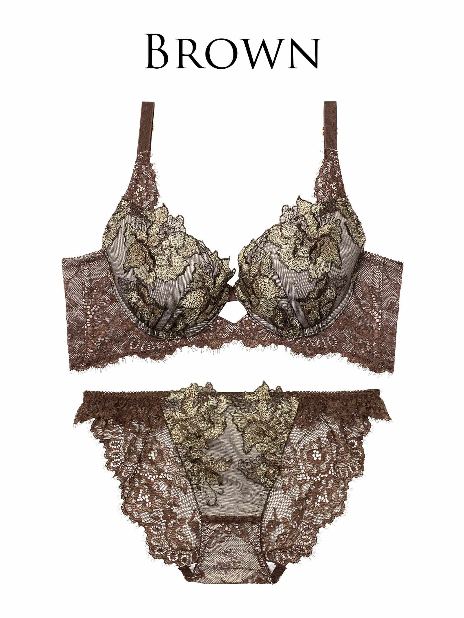 12/19新作!シャルムローズレース育乳脇高★魔法のブラジャー&amp;バック透けフルバックショーツ