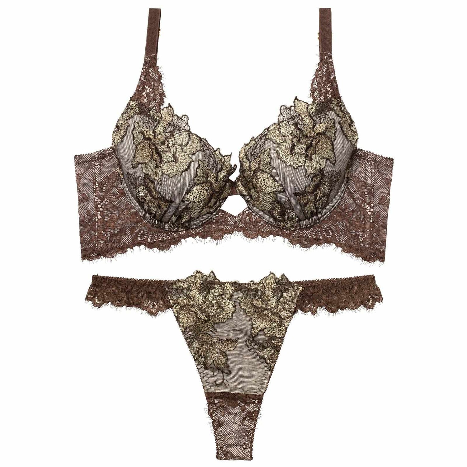 12/19新作!シャルムローズレース育乳脇高★魔法のブラジャー&amp;バック透けTバックショーツ