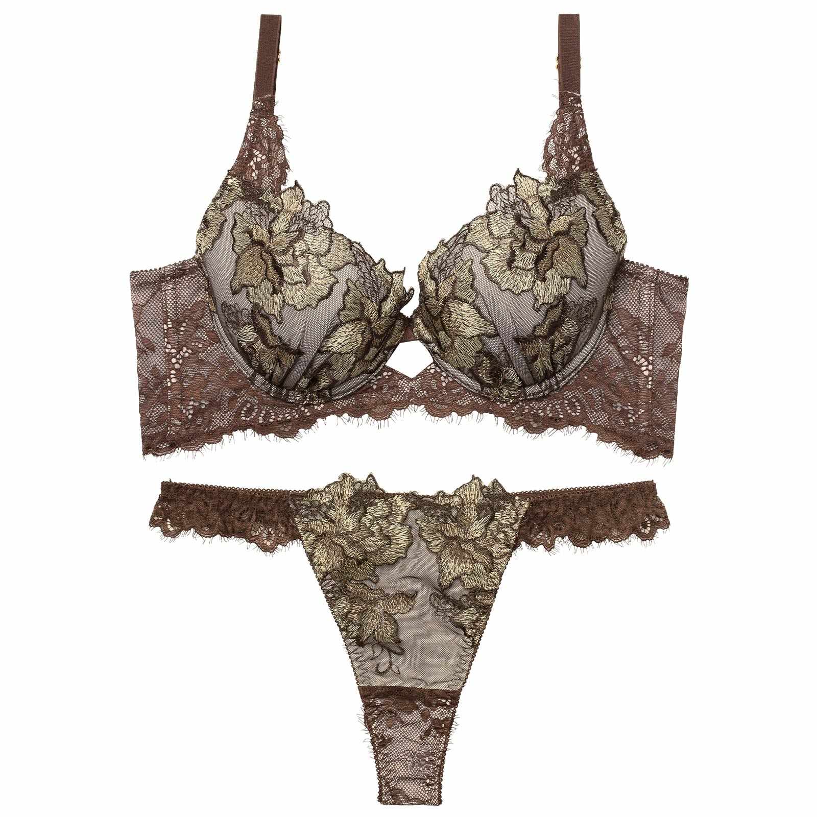 12/19新作!シャルムローズレース育乳脇高★魔法のブラジャー&amp;バック透けTバックショーツ