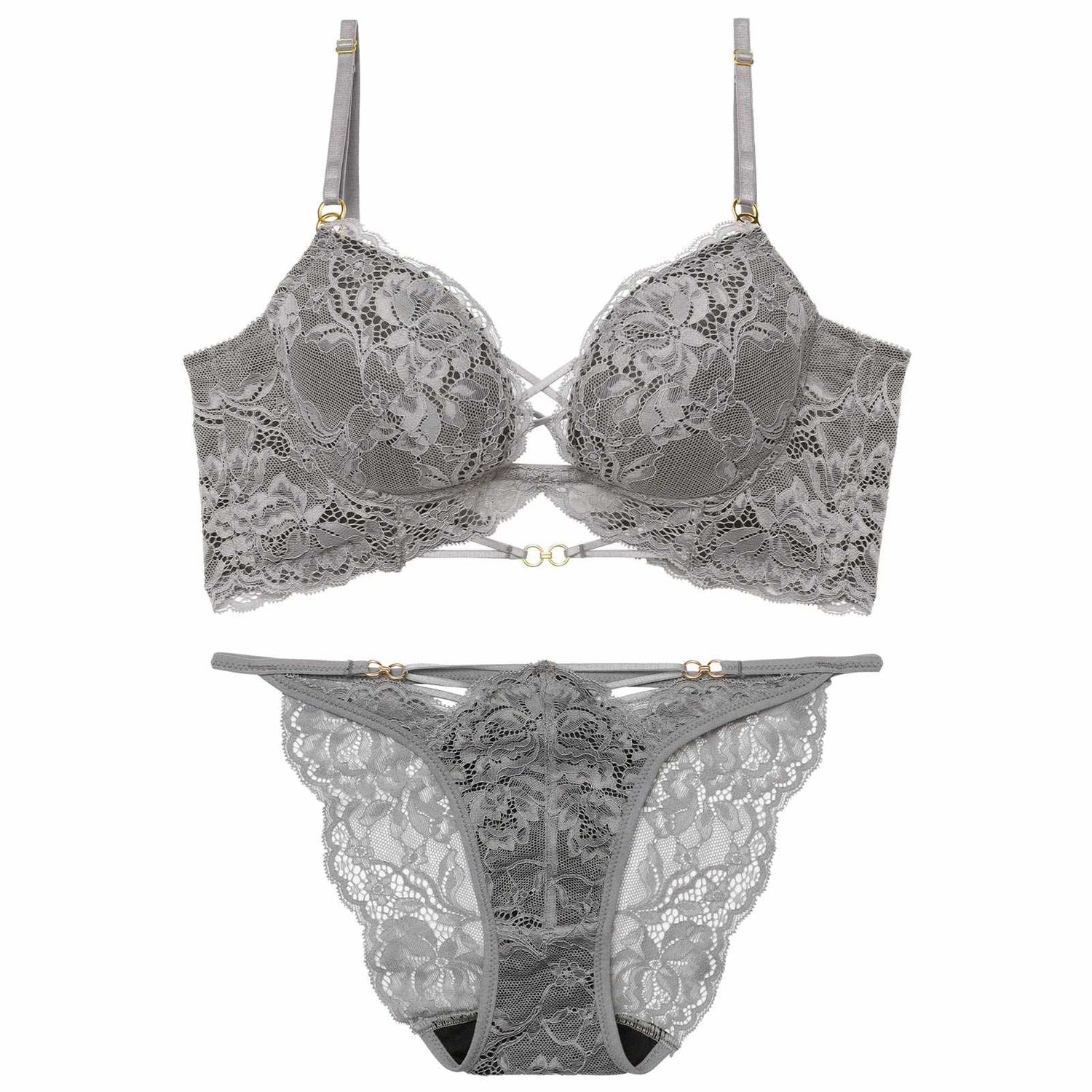 3/9新作!アリュールノクターンレース背中魅せブラジャー＆バック透けフルバックショーツ