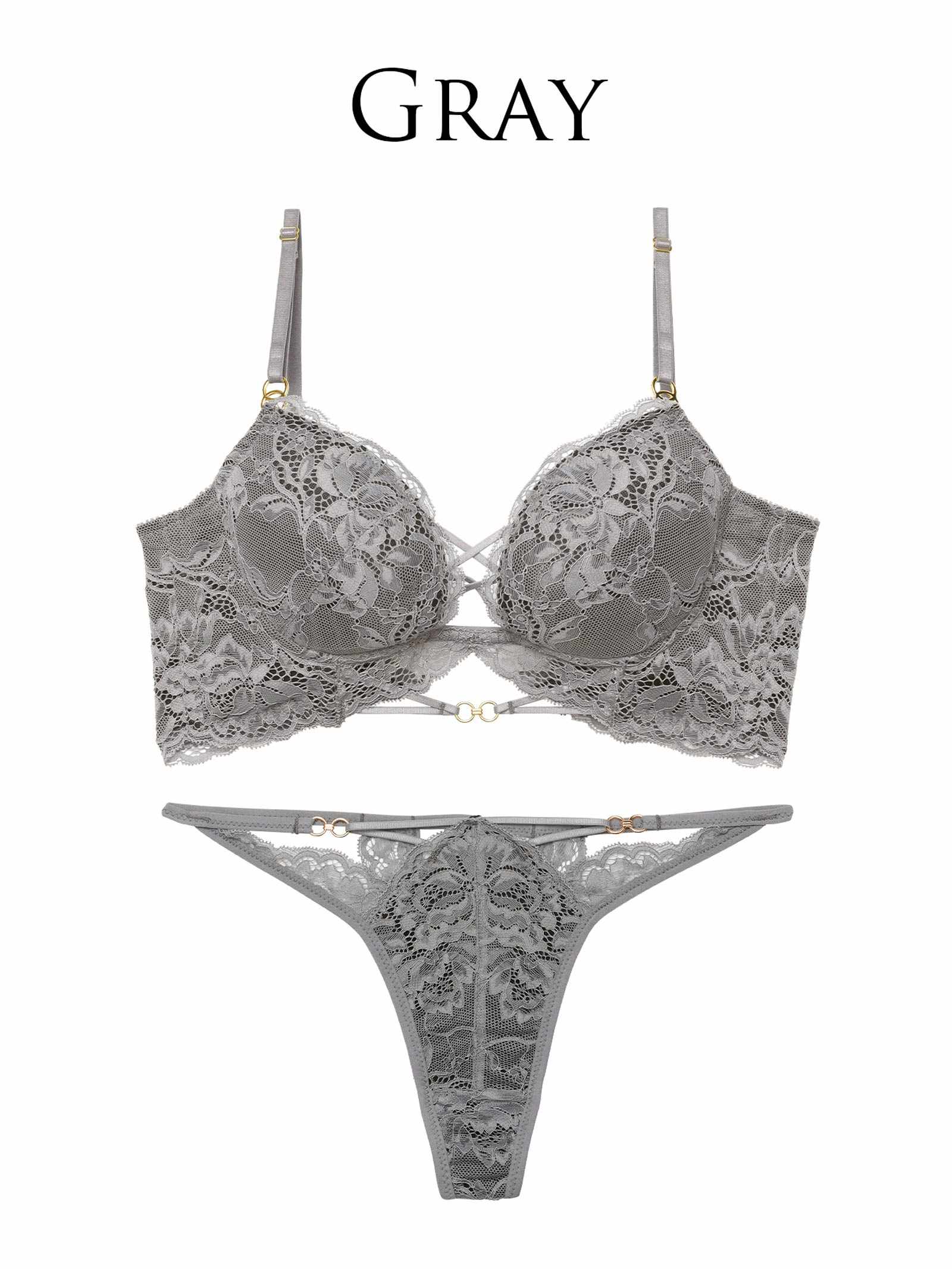 3/9新作!アリュールノクターンレース背中魅せブラジャー＆バック透けTバックショーツ