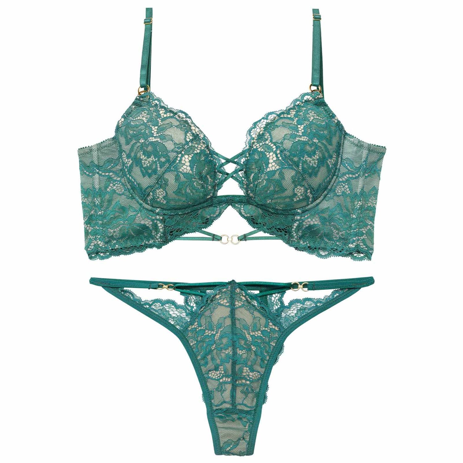 3/9新作!アリュールノクターンレース背中魅せブラジャー＆バック透けTバックショーツ