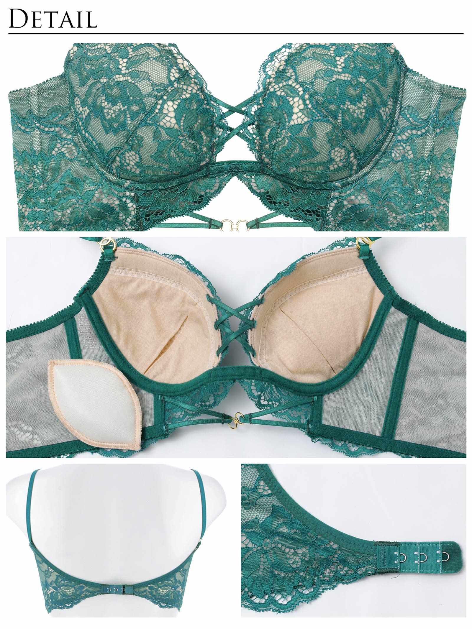 3/9新作!アリュールノクターンレース背中魅せブラジャー＆バック透けTバックショーツ