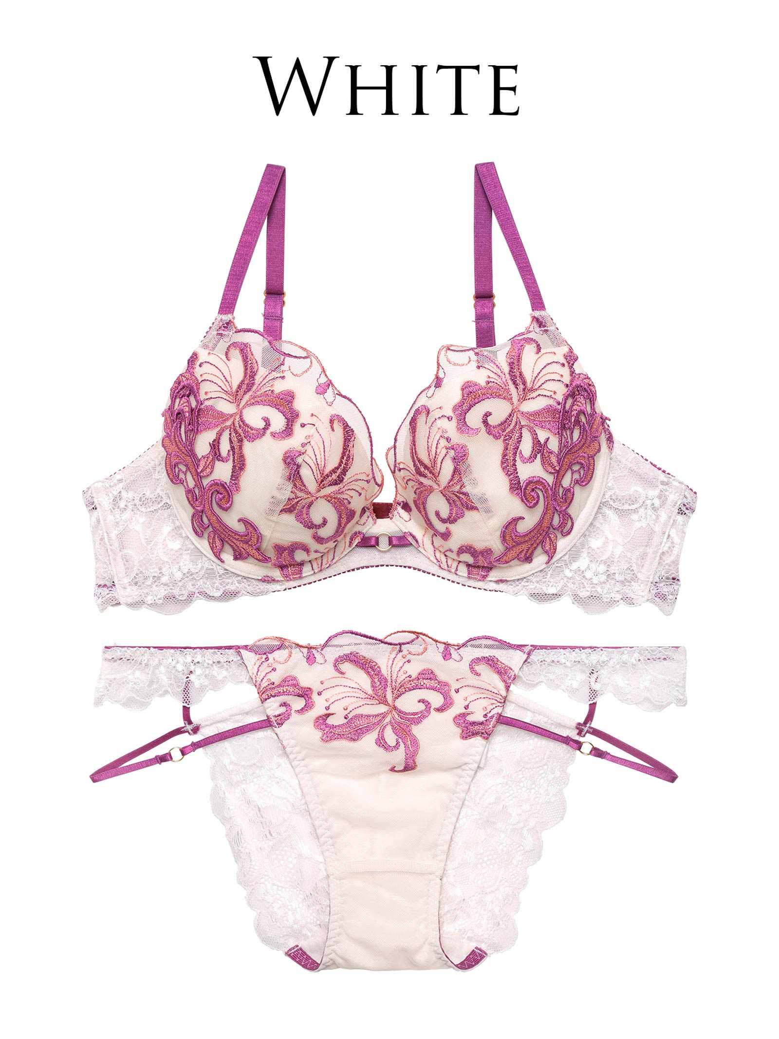 1/29新作!【Reinest】ノーブルボタニークフラワーブラジャー&amp;バック透けフルバックショーツ