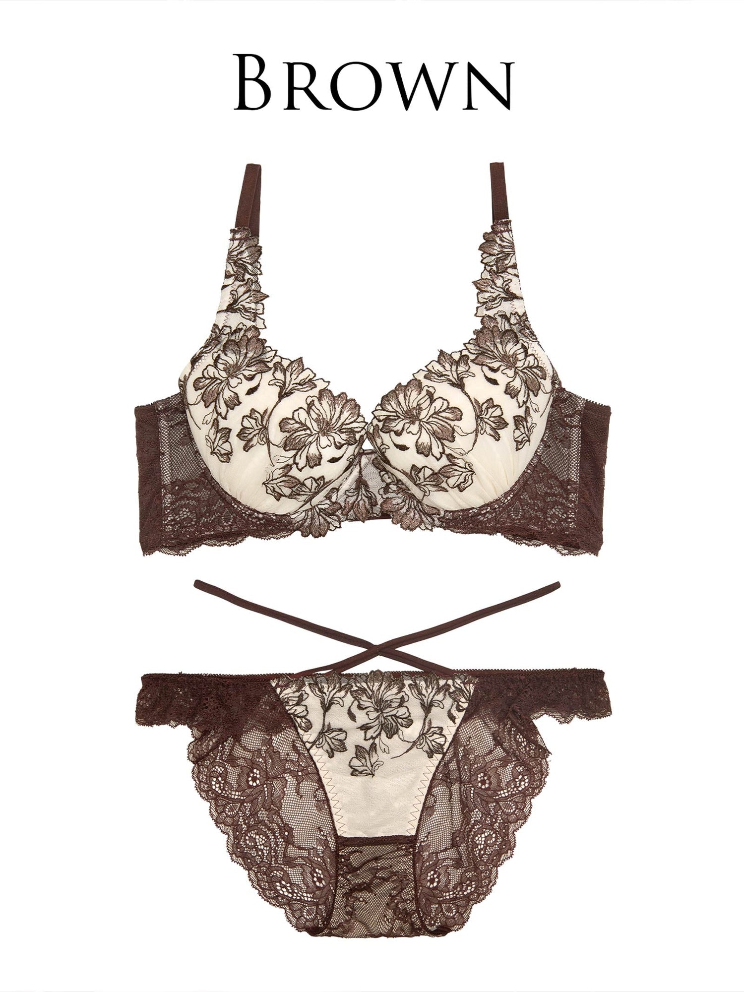 10/27新作!ビューティフォールフラワーブラジャー&amp;バック透けフルバックショーツ