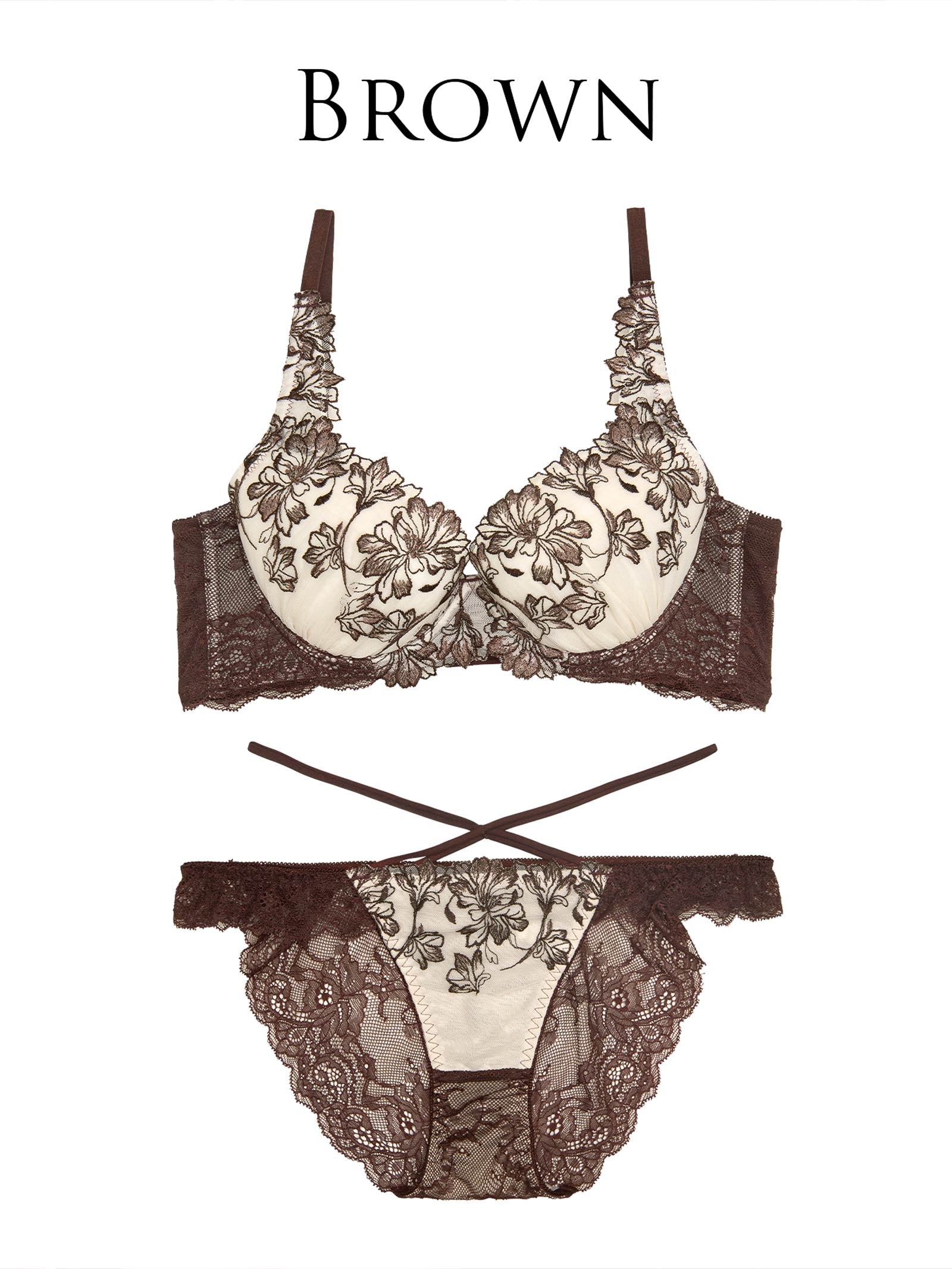 10/27新作!ビューティフォールフラワーブラジャー&amp;バック透けフルバックショーツ