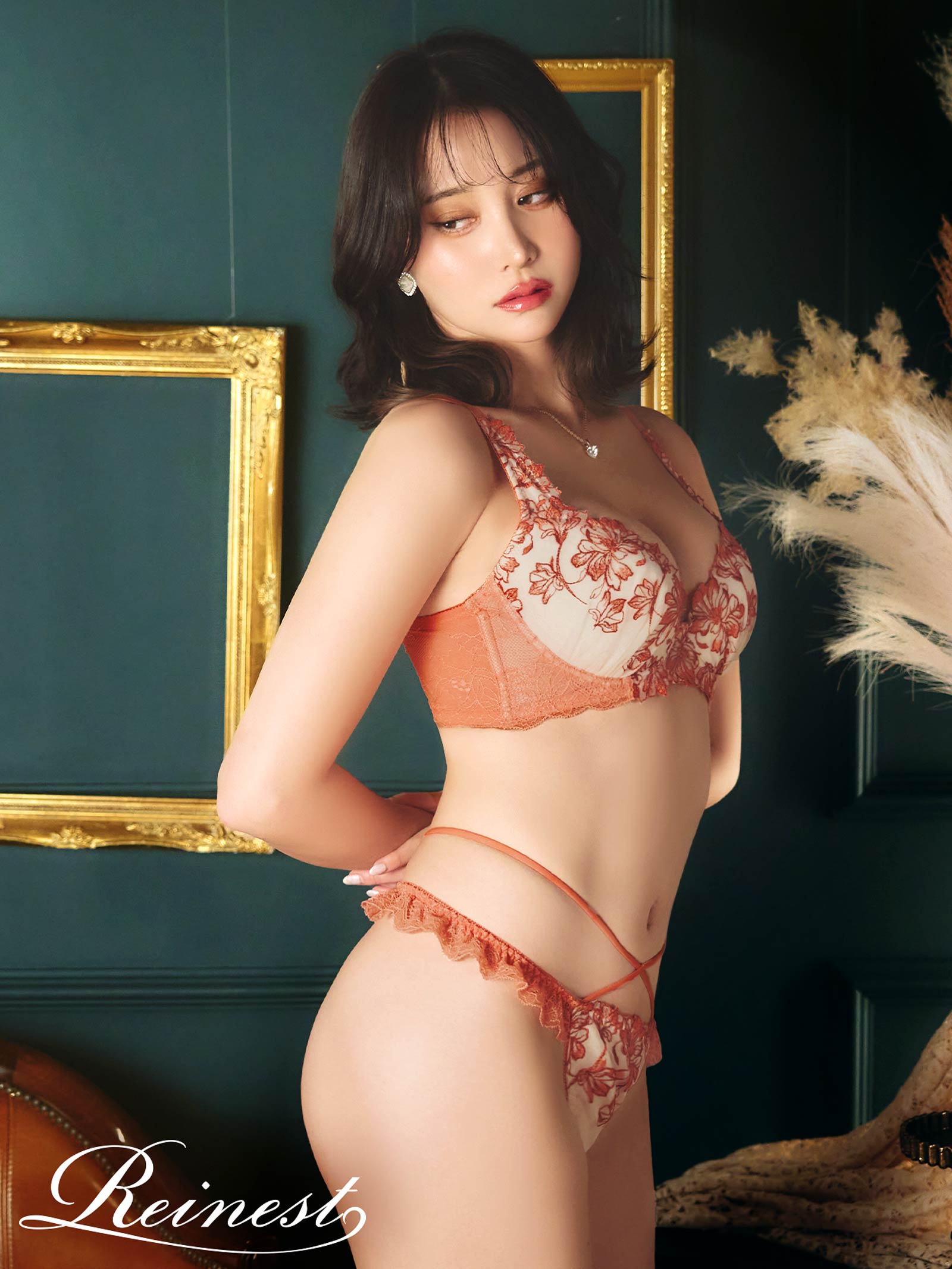 10/27新作!ビューティフォールフラワーブラジャー&amp;バック透けTバックショーツ