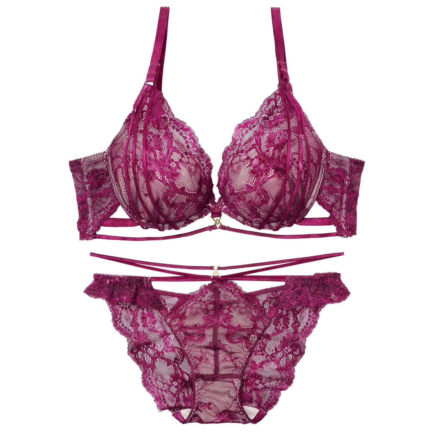 2/4新作!センシュアルレーシィコードブラジャー&amp;バック透けフルバックショーツ