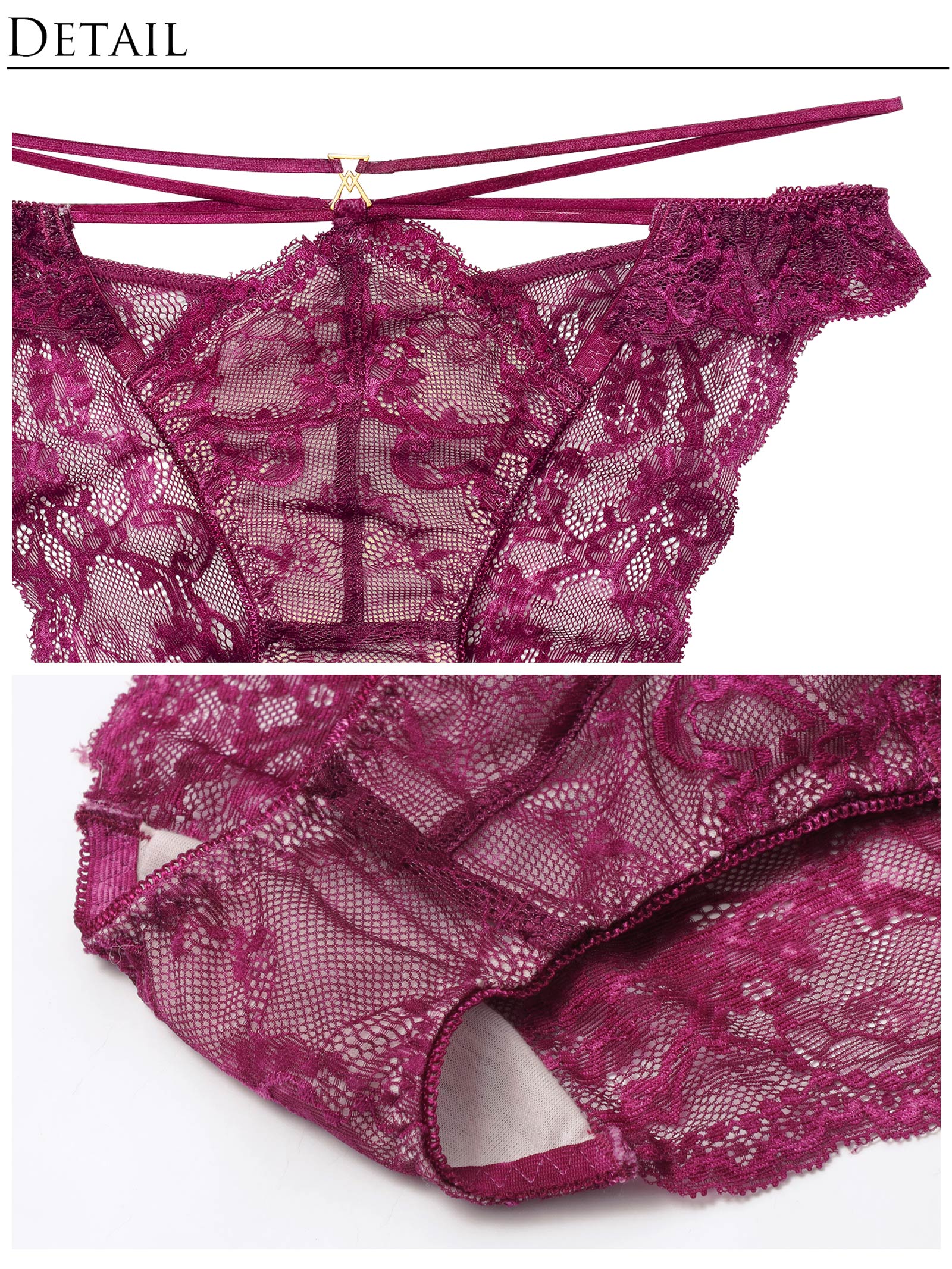 2/4新作!センシュアルレーシィコードブラジャー&amp;バック透けフルバックショーツ