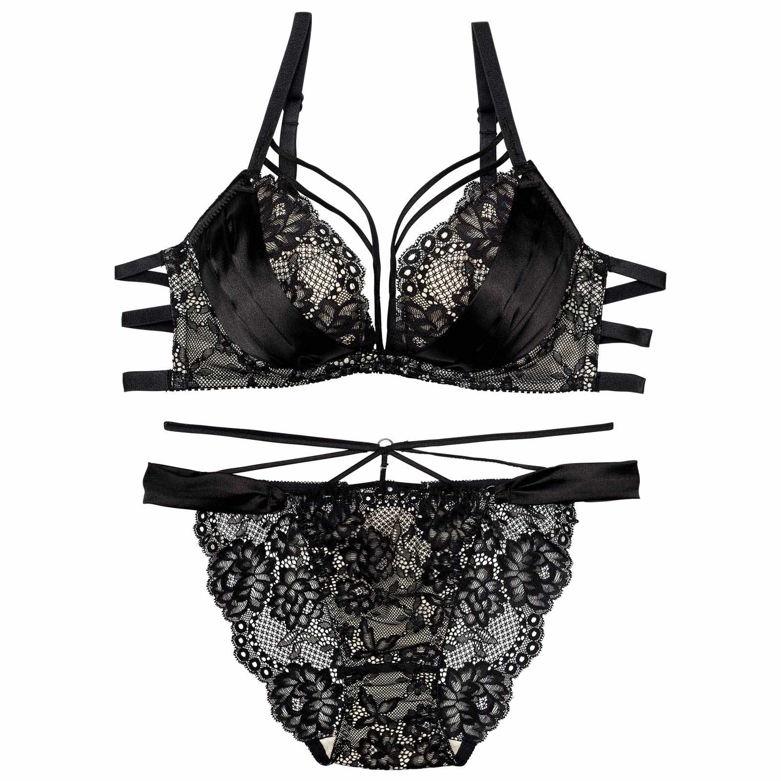 12/2再販!グラマラスサテンコードブラジャー&amp;バック透けフルバックショーツ