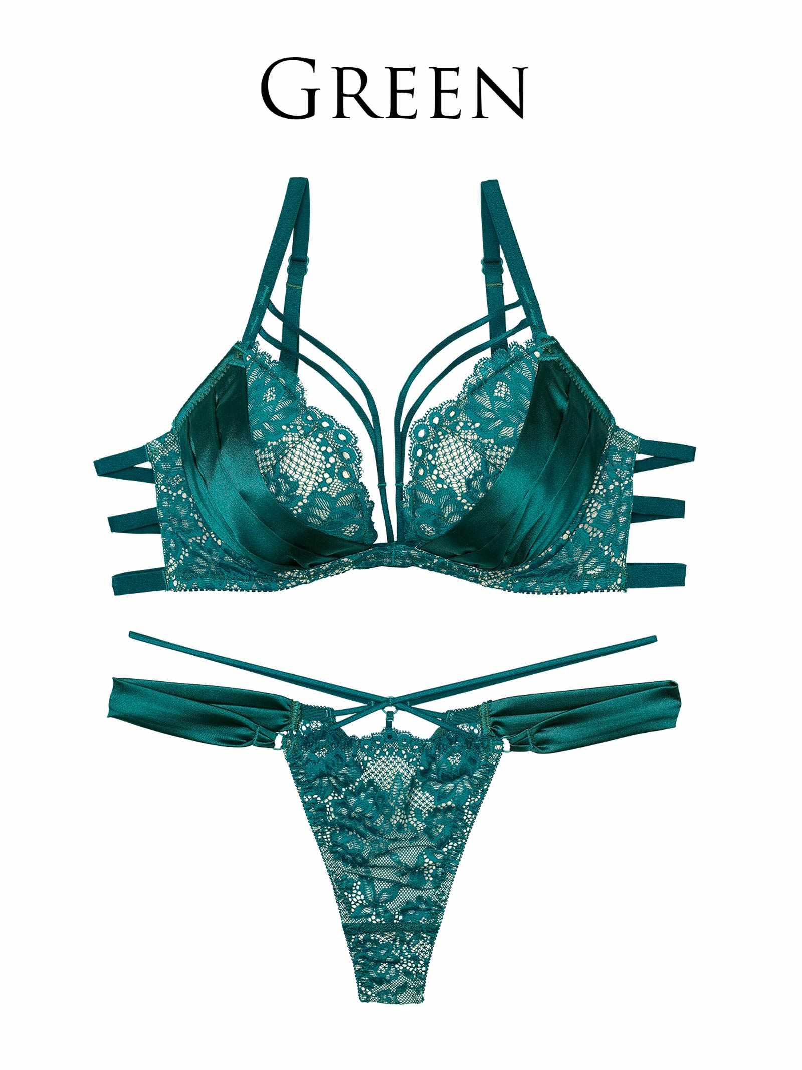 10/8新作!【Reinest】グラマラスサテンコードブラジャー&amp;バック透けTバックショーツ